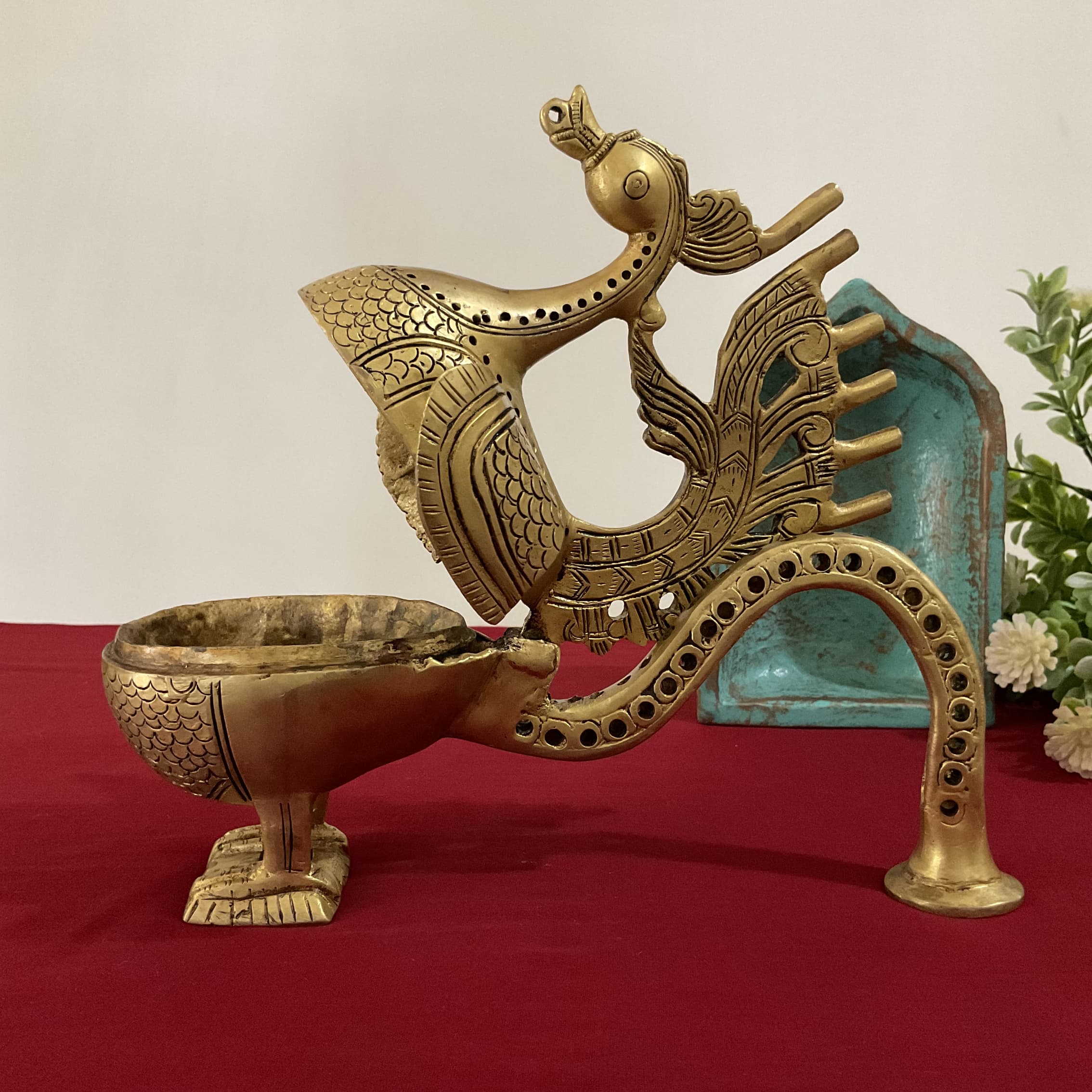 Annapakshi Brass Dhoop Dani With Handle, Incense Holder
