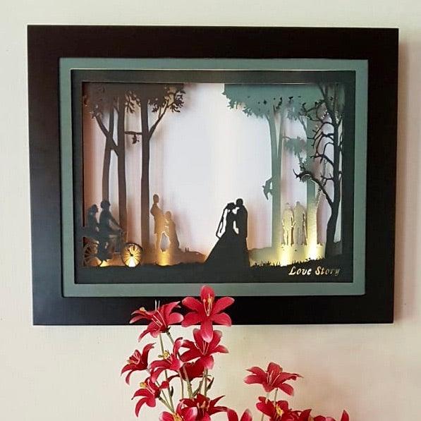 Love Story - Decorative Wooden Multilayer Designer Frame -  Wall Decor