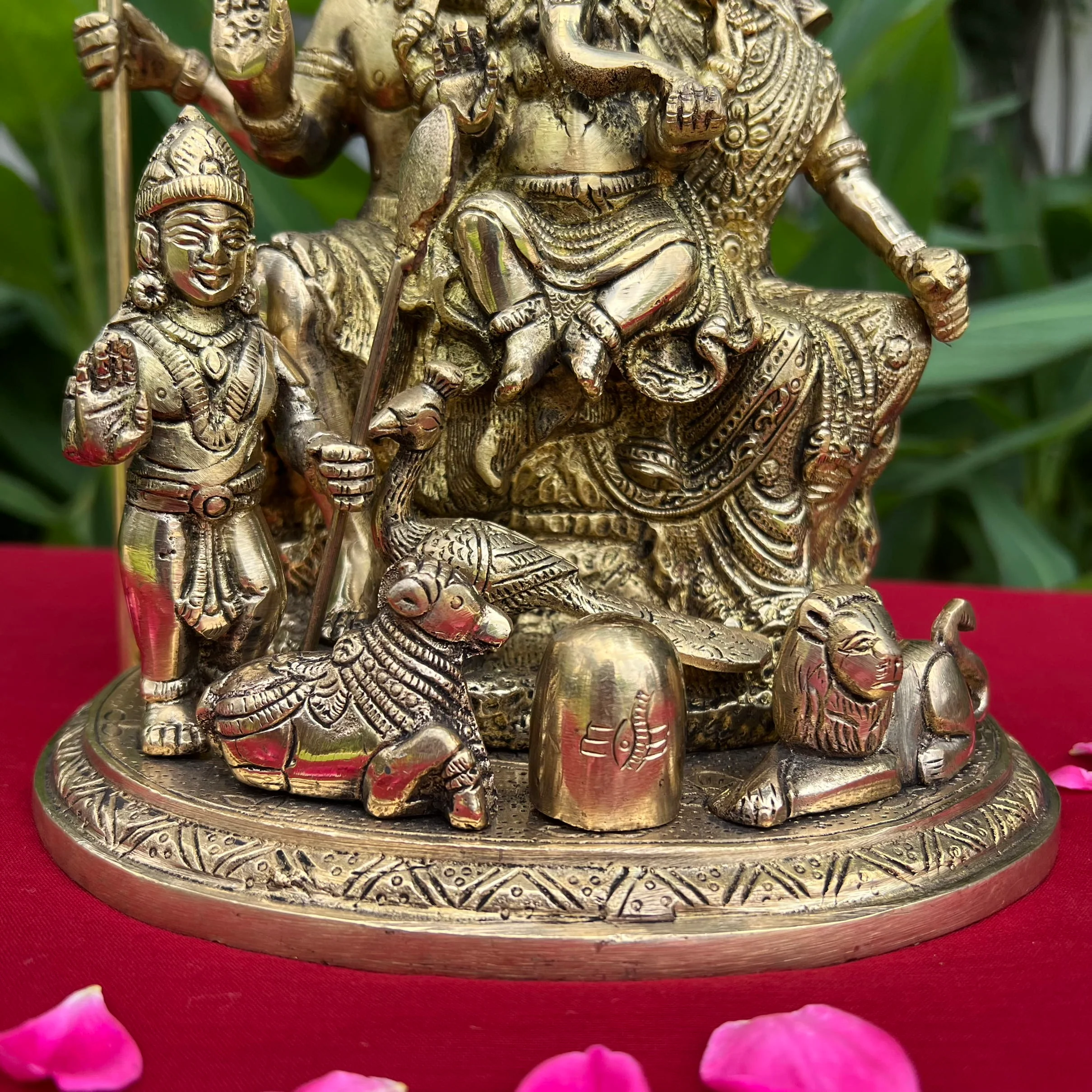 Shiv Parivar Brass Idol -  Hindu God Statue - Decorative Murti