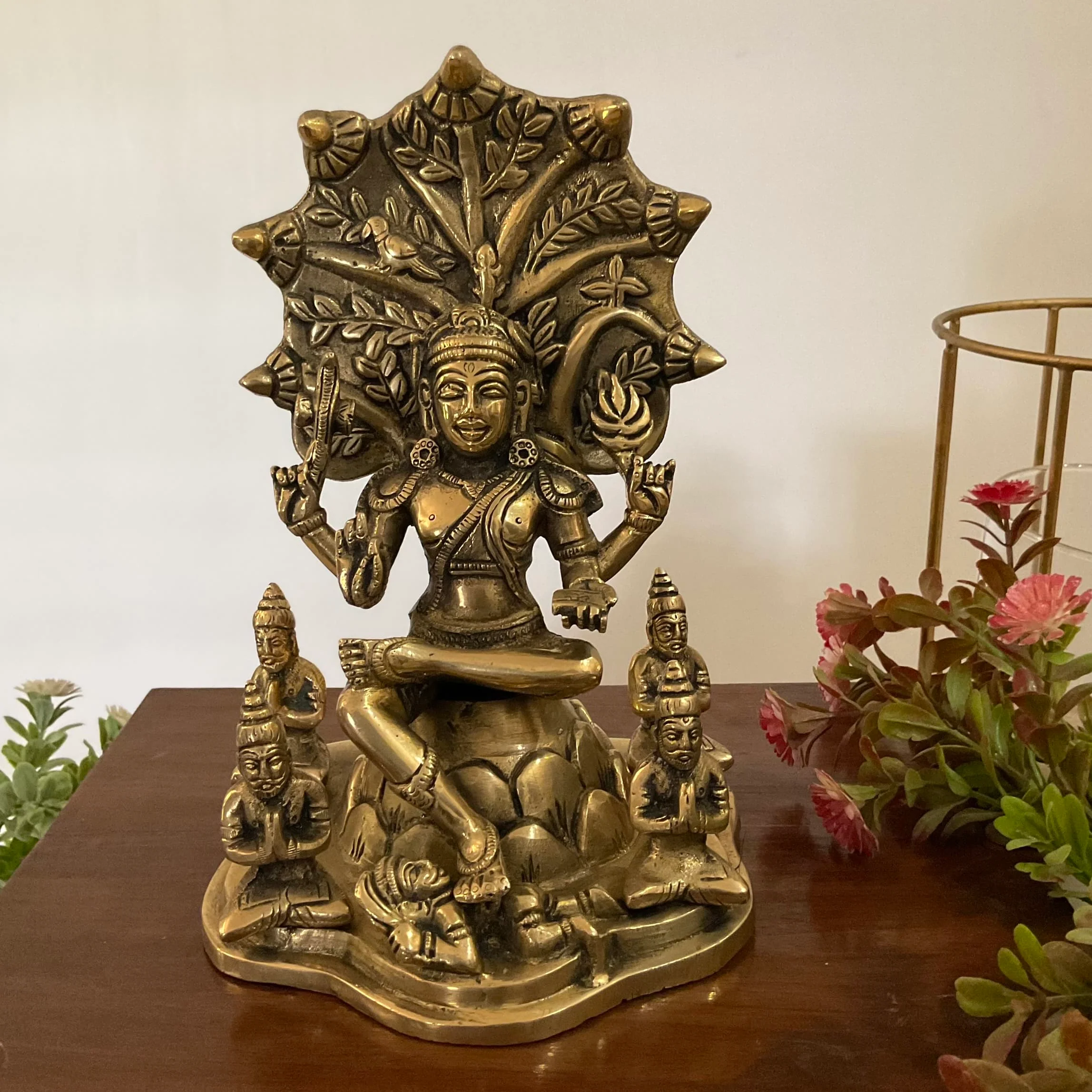 9 Inch Dakshinamurthy Brass Murti Idol -  Hindu God Statue