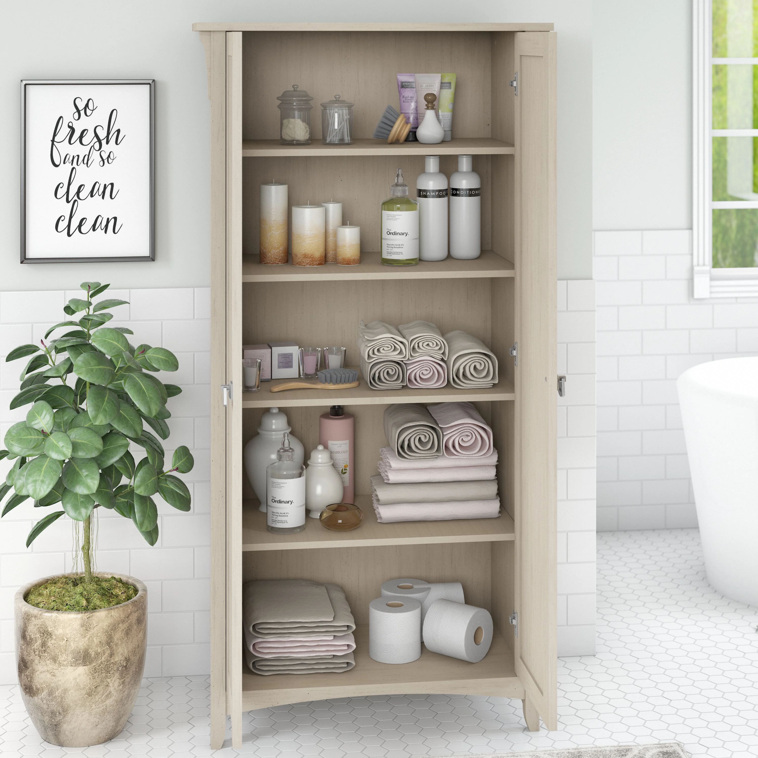 Salinas Bathroom Storage Cabinet with Doors