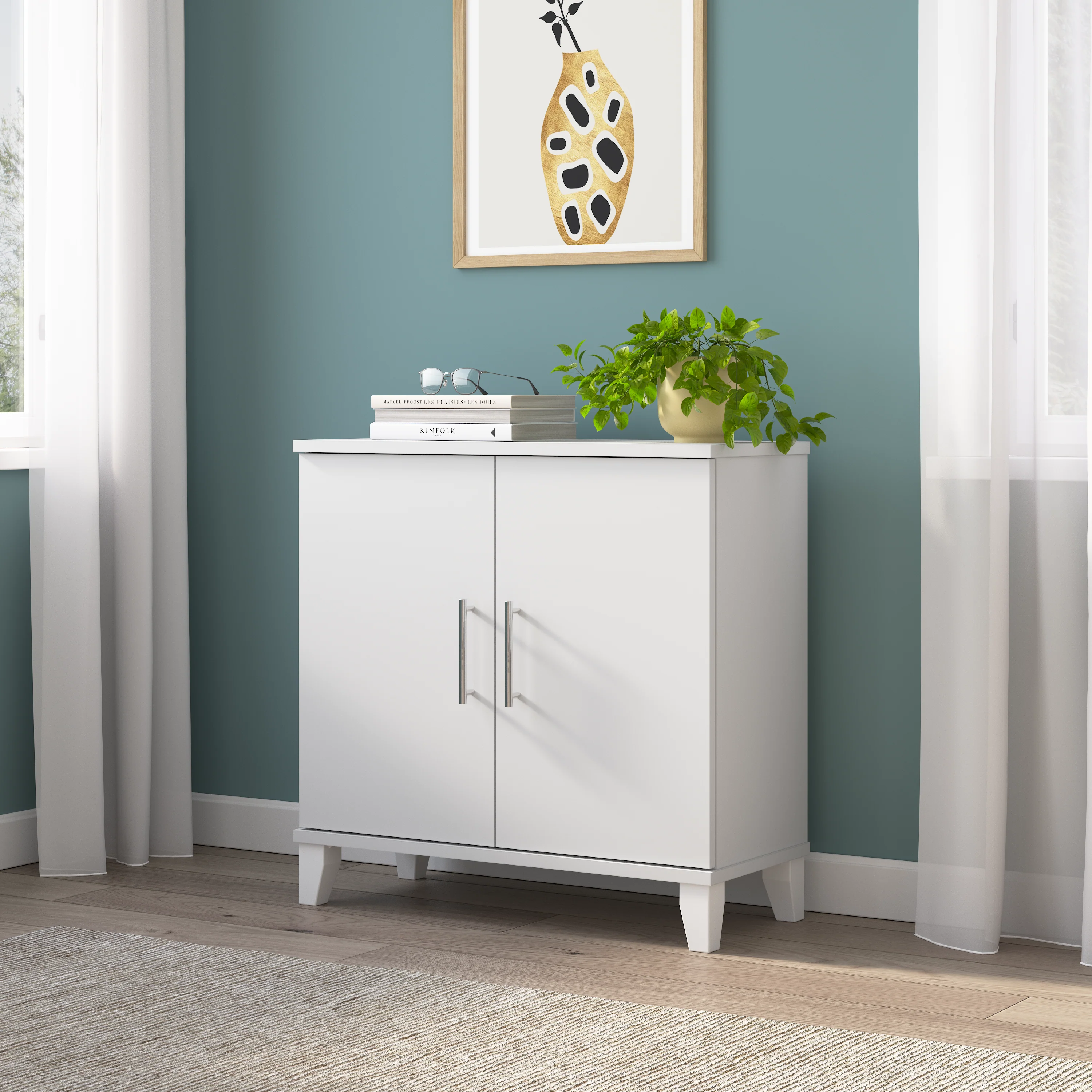 Somerset Small Storage Cabinet with Doors and Shelves