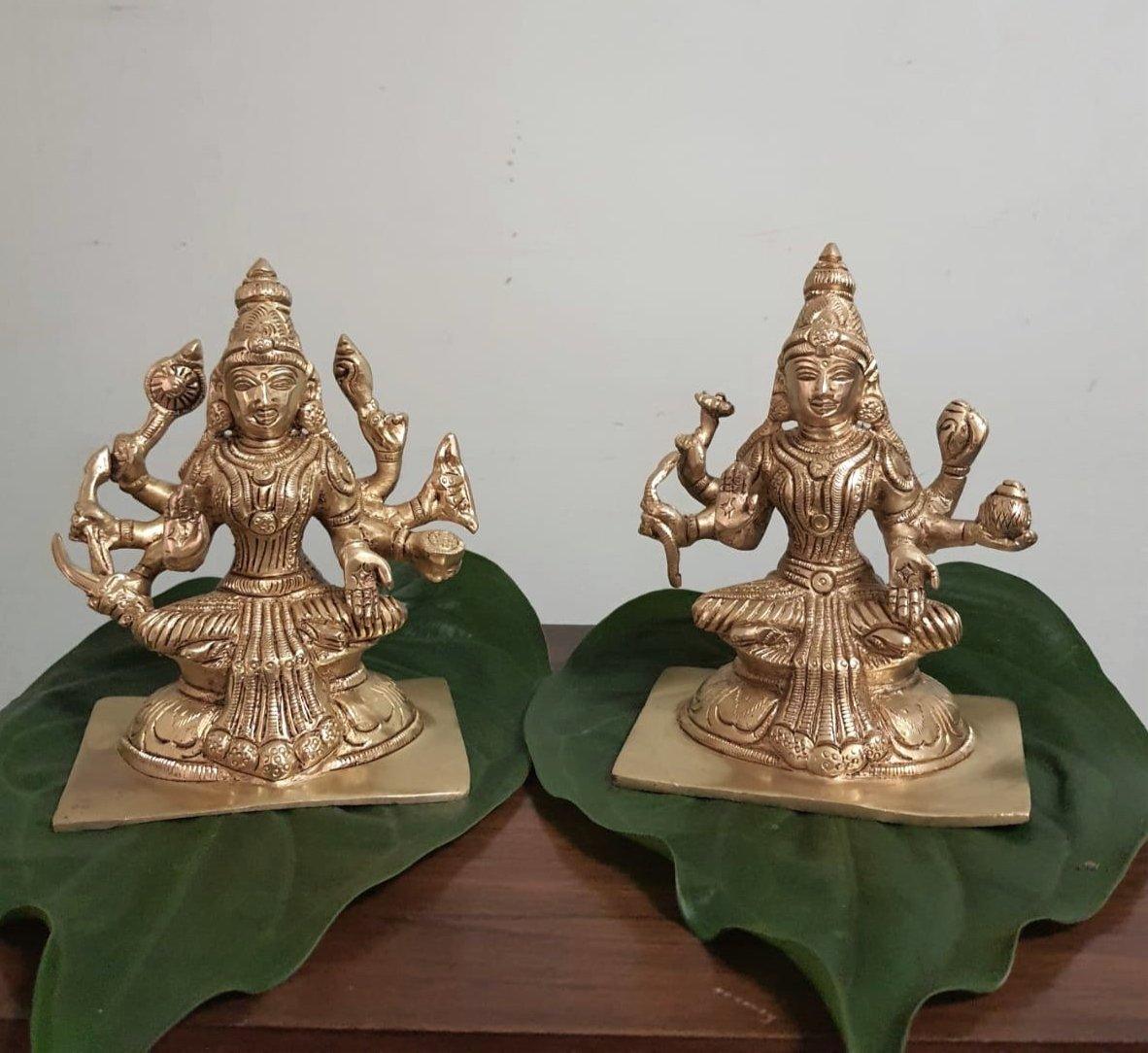 5 Inches Ashtalakshmi Brass Idol - Decorative Figurine