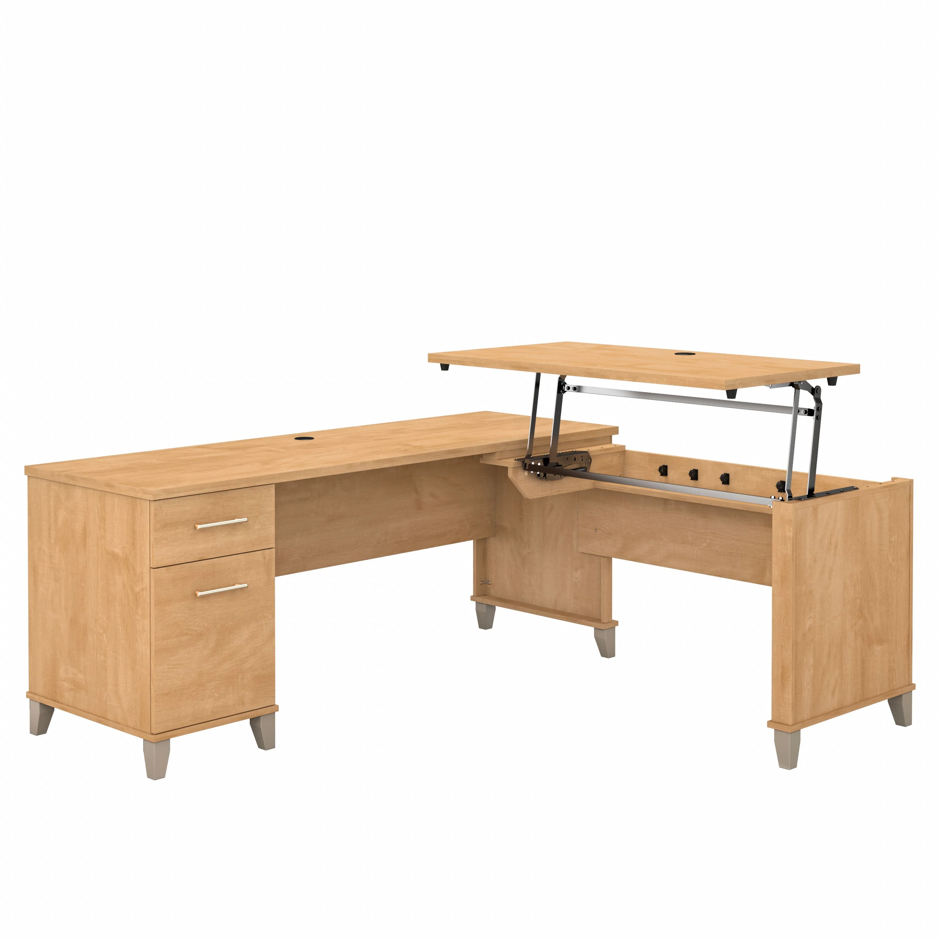 Somerset 72W 3 Position Sit to Stand L Shaped Desk