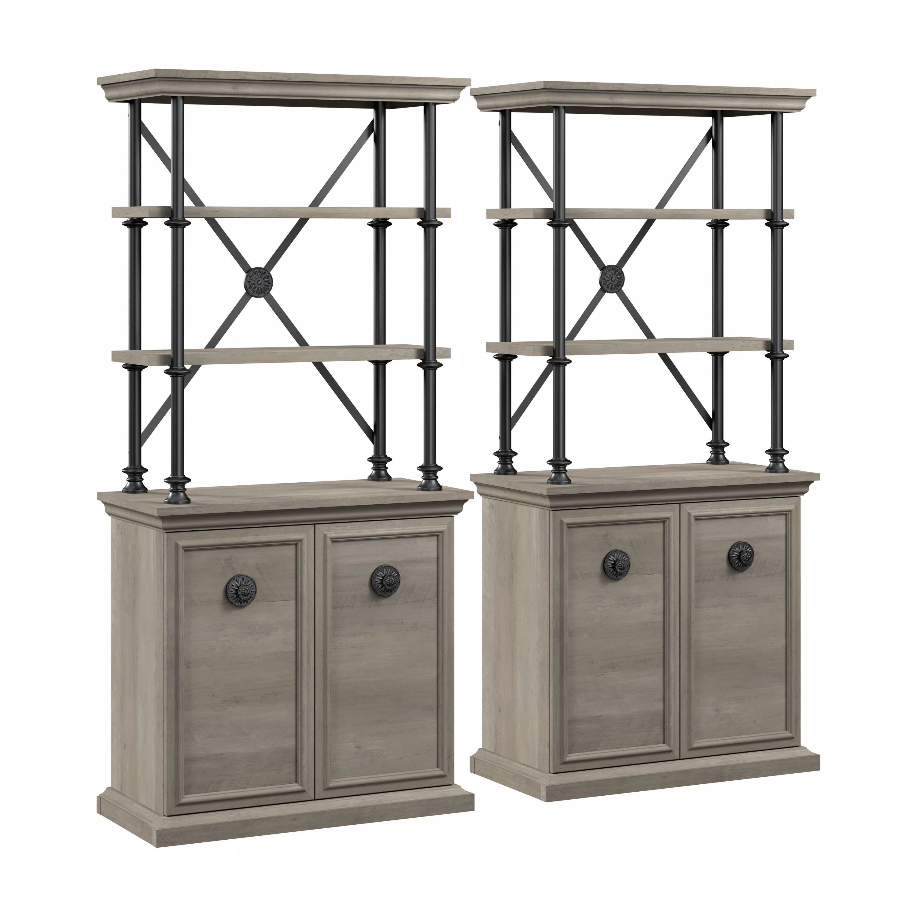 Coliseum Designer Bookcase with Doors (Set of Two)