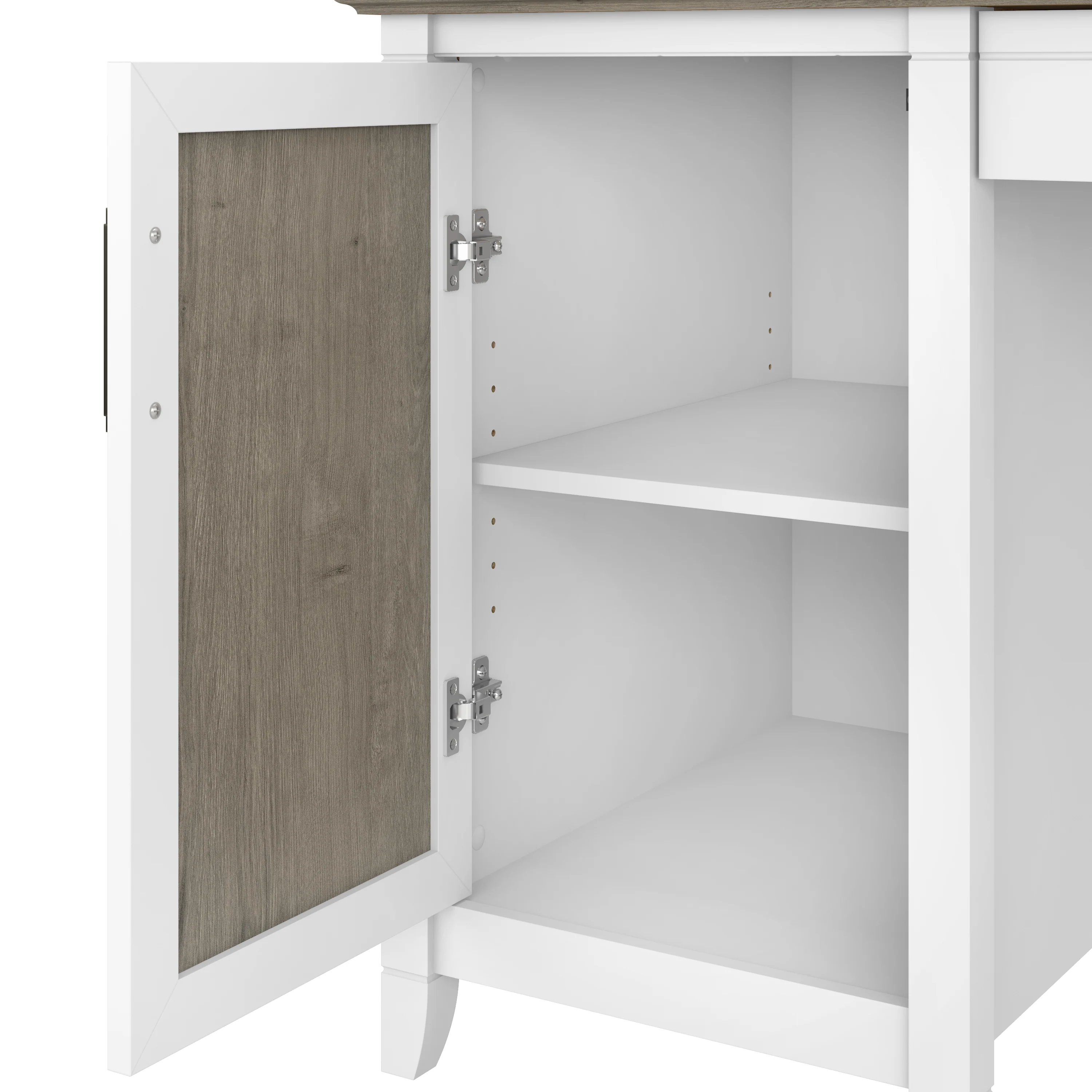 Key West 54W Computer Desk with Storage and Mid Back Tufted Office Chair