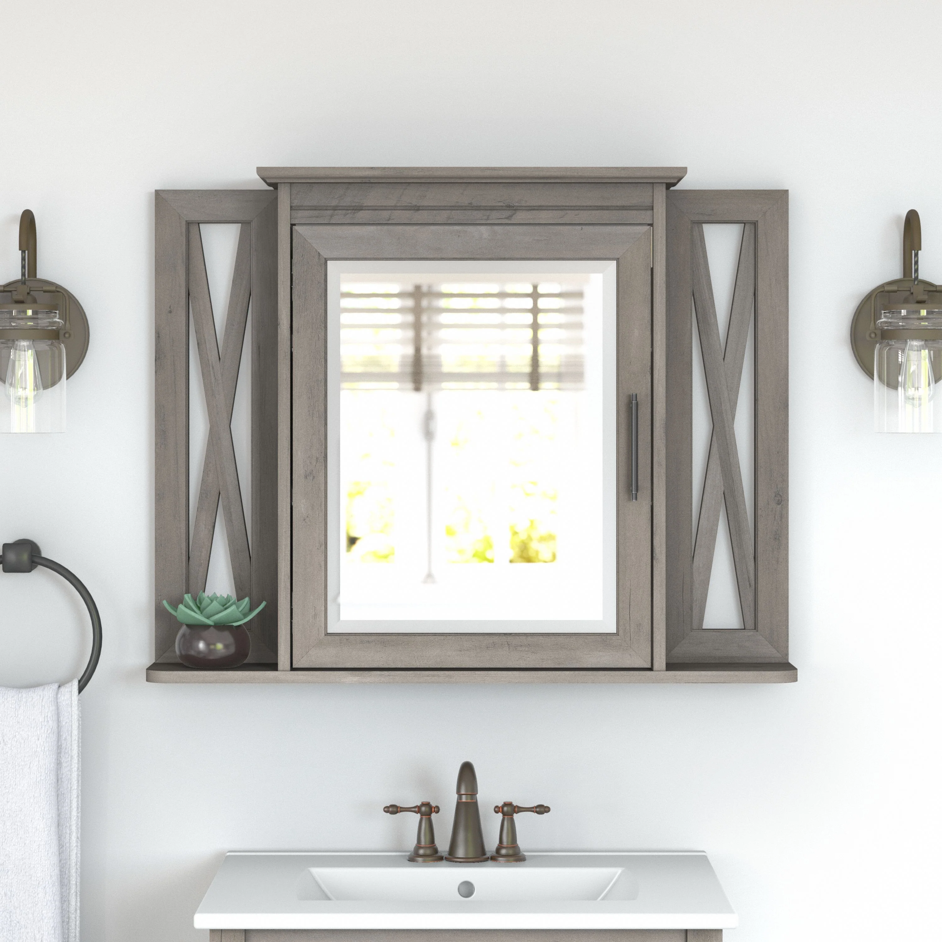 Key West Bathroom Medicine Cabinet with Mirror
