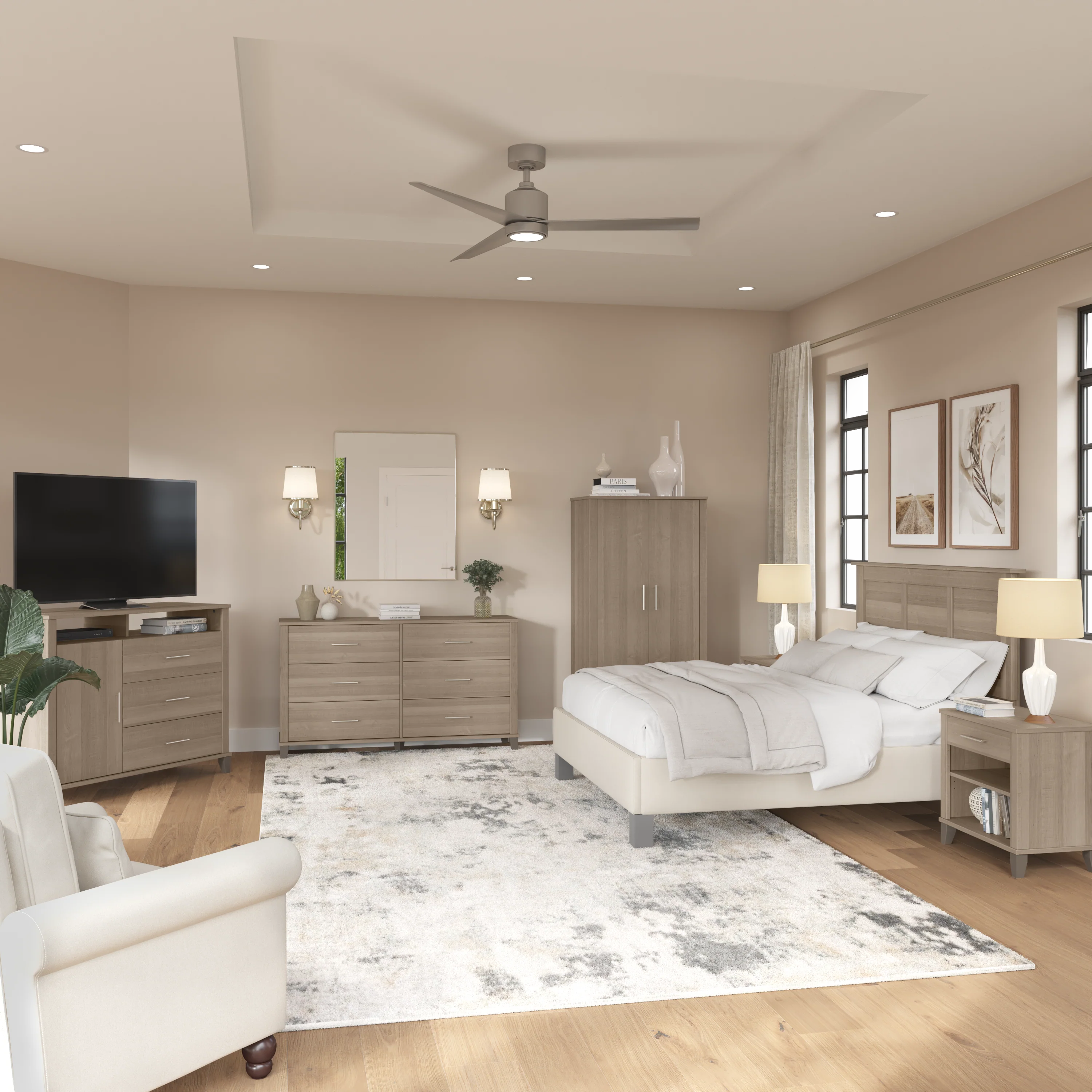 Somerset 3 Drawer Dresser and Bedroom TV Stand