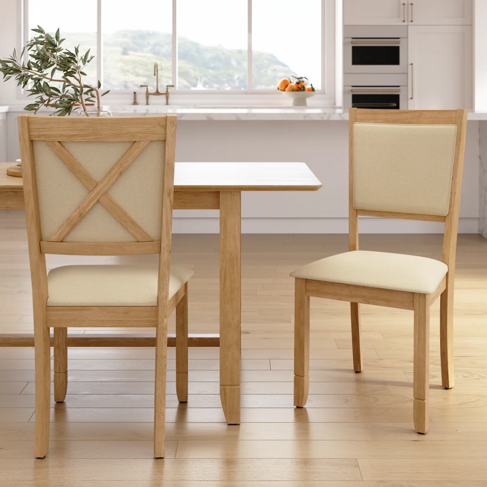 Bush Home Key West Upholstered Cross Back Dining Chair - Set of 2