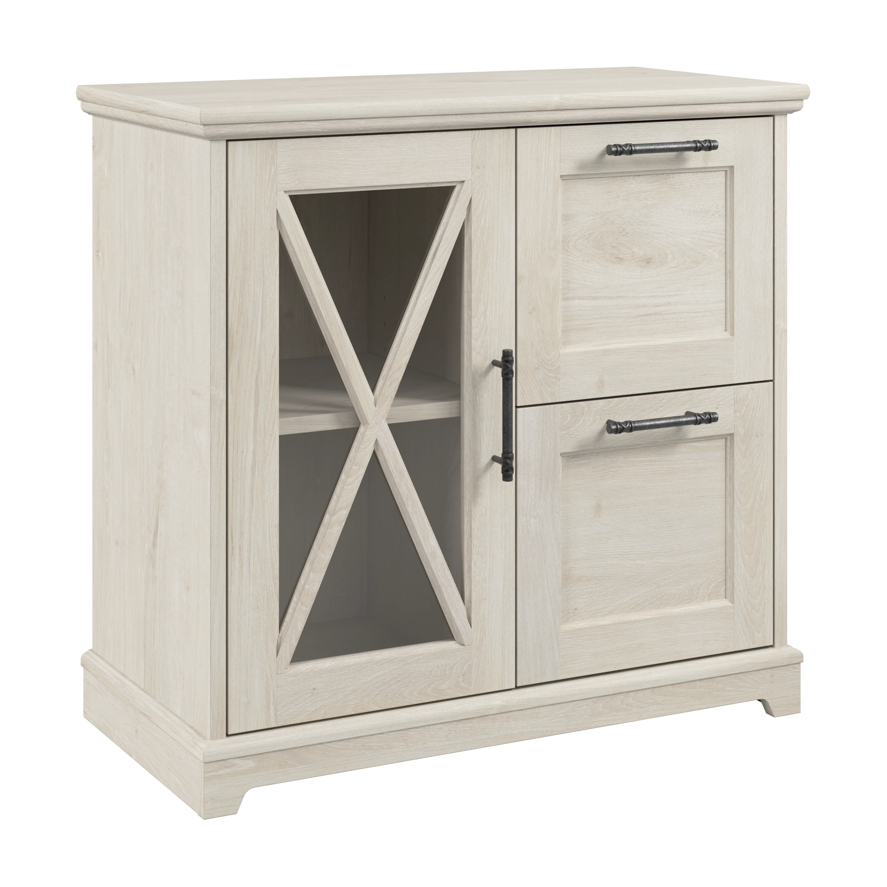Lennox Farmhouse 2 Drawer Lateral File Cabinet with Shelves