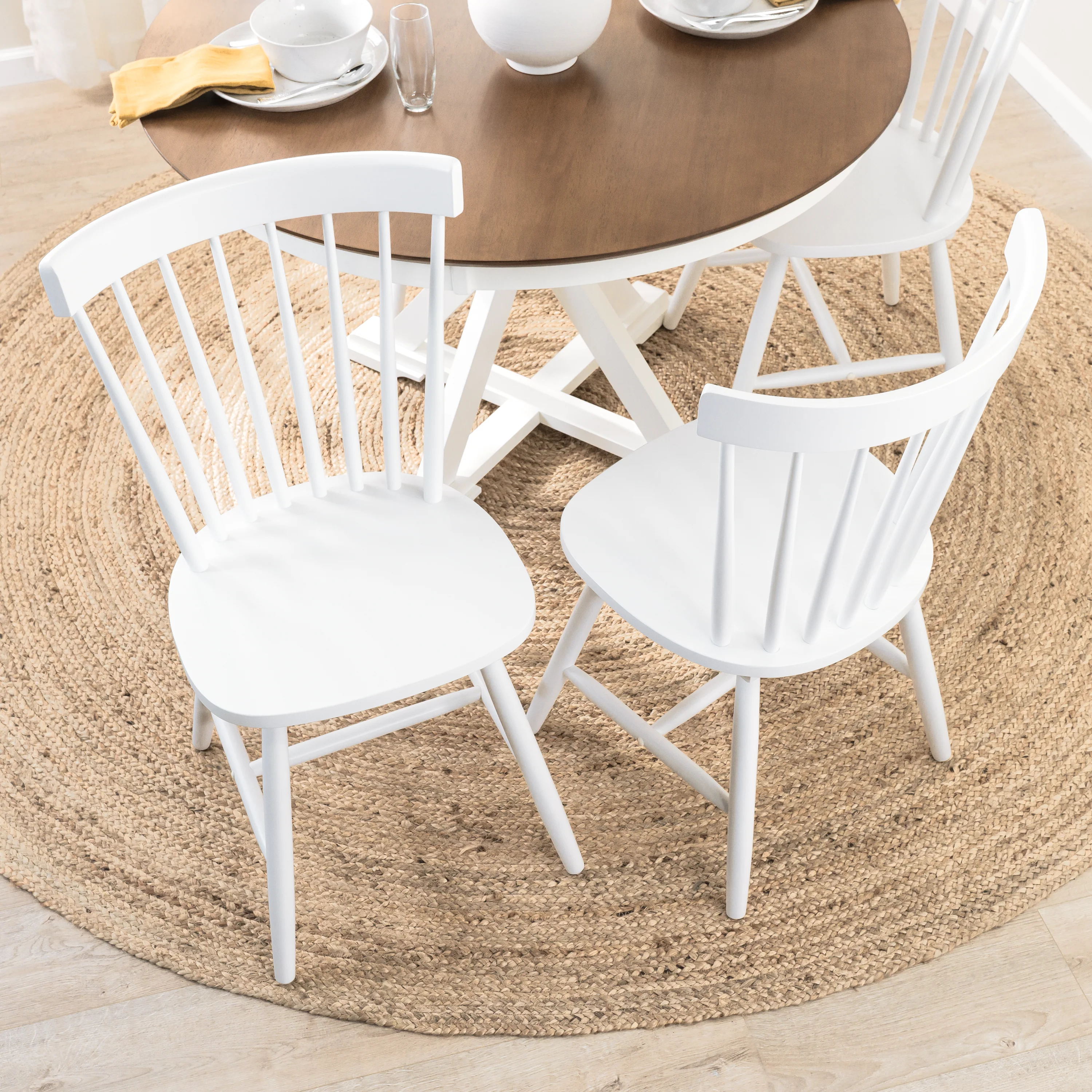 Windsor High Back Spindle Dining Chairs - Set of 2