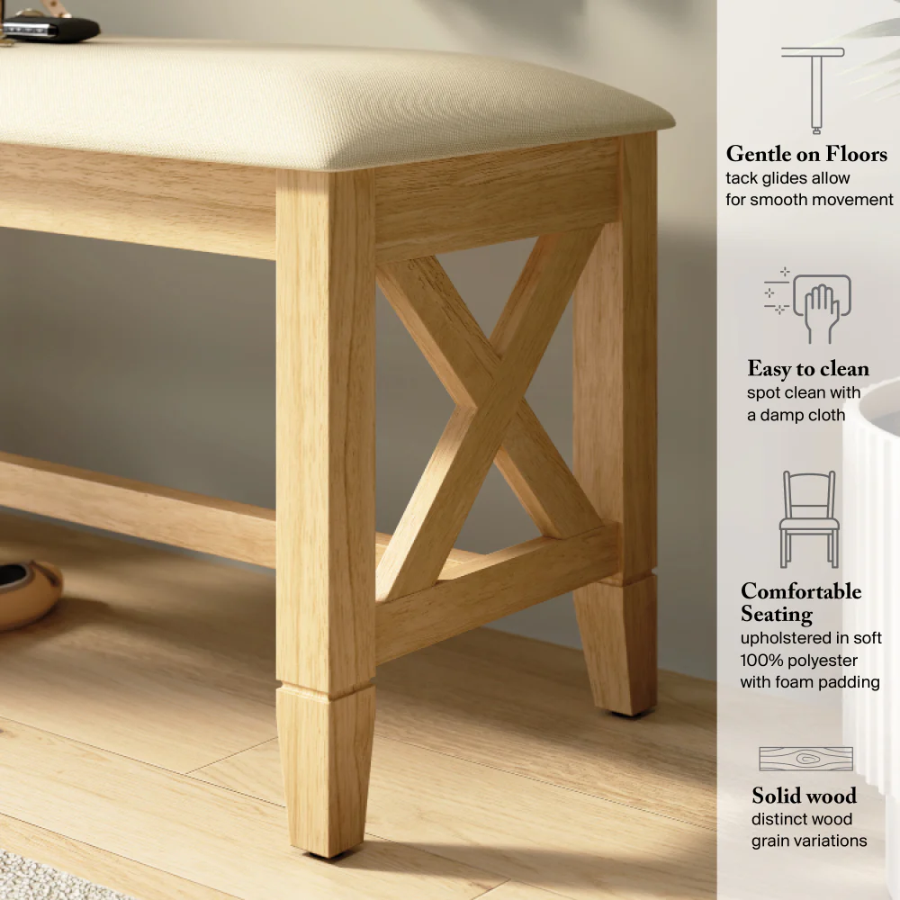 Bush Home Key West 44W Upholstered Dining Bench