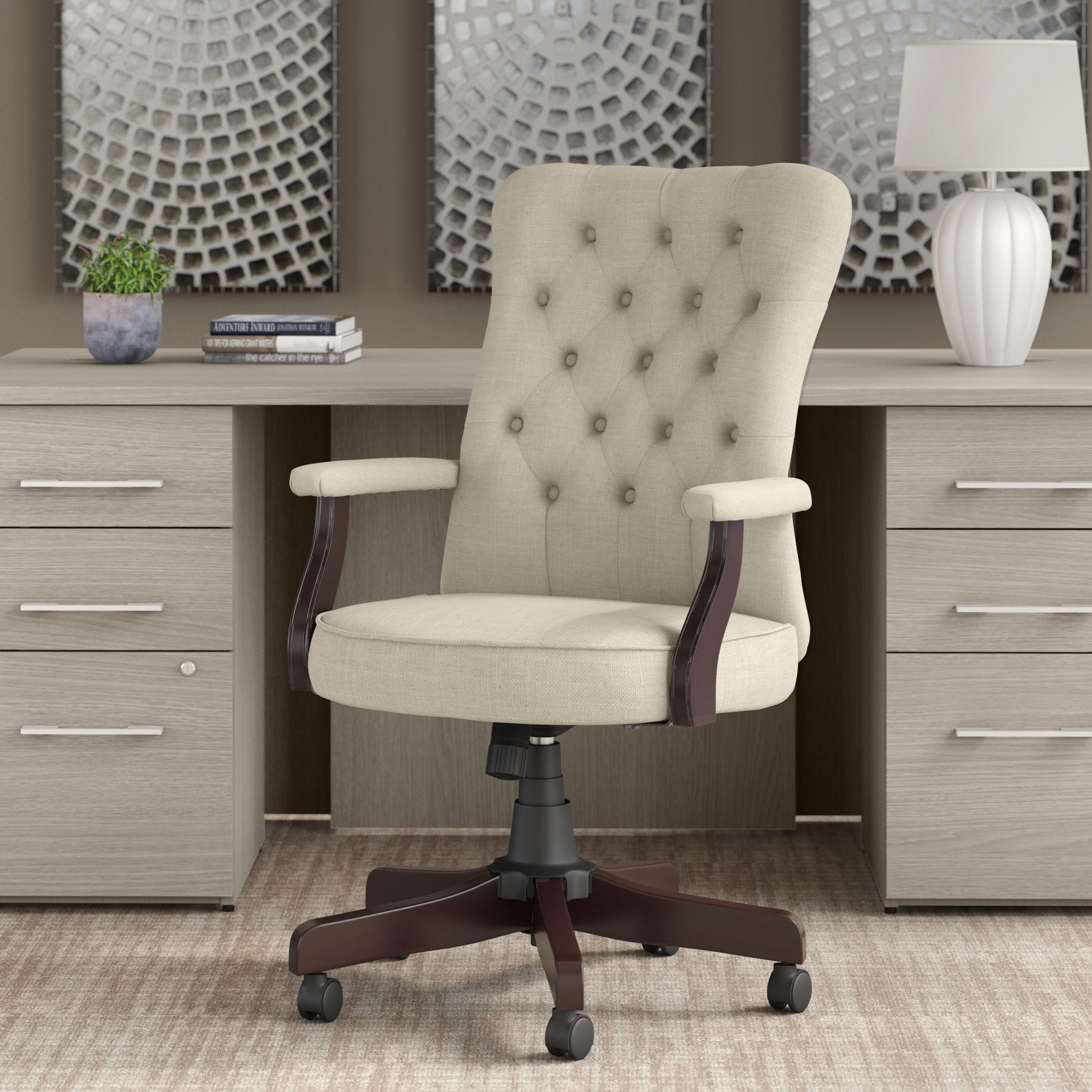 Arden Lane High Back Tufted Office Chair with Arms