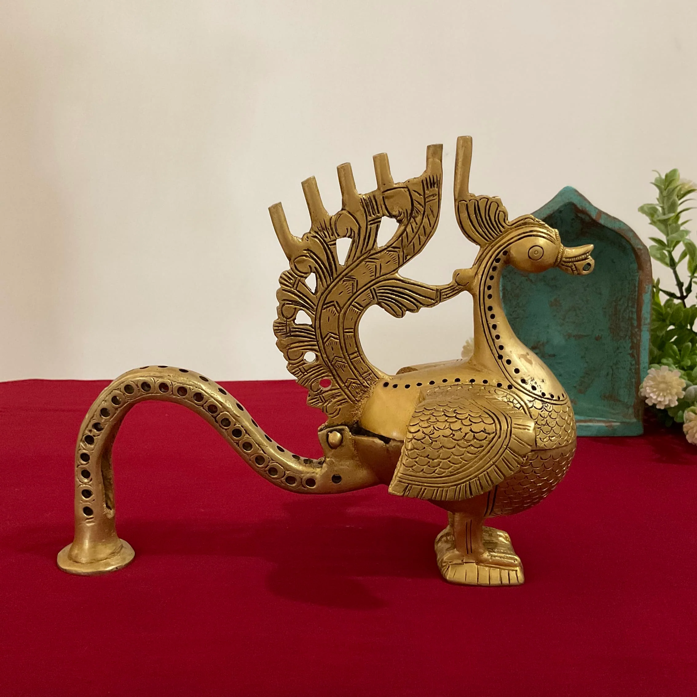 Annapakshi Brass Dhoop Dani With Handle, Incense Holder