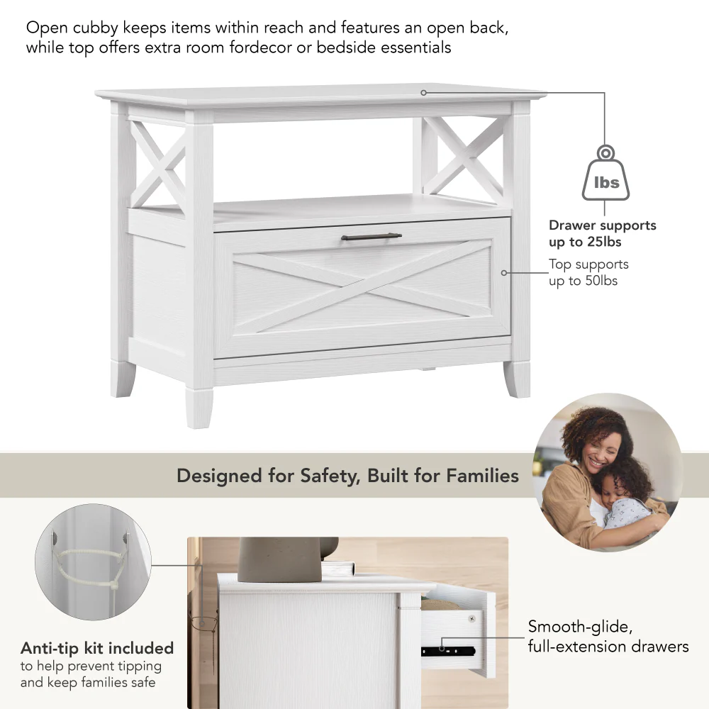 Bush Home Key West 32W Nightstand with Drawer