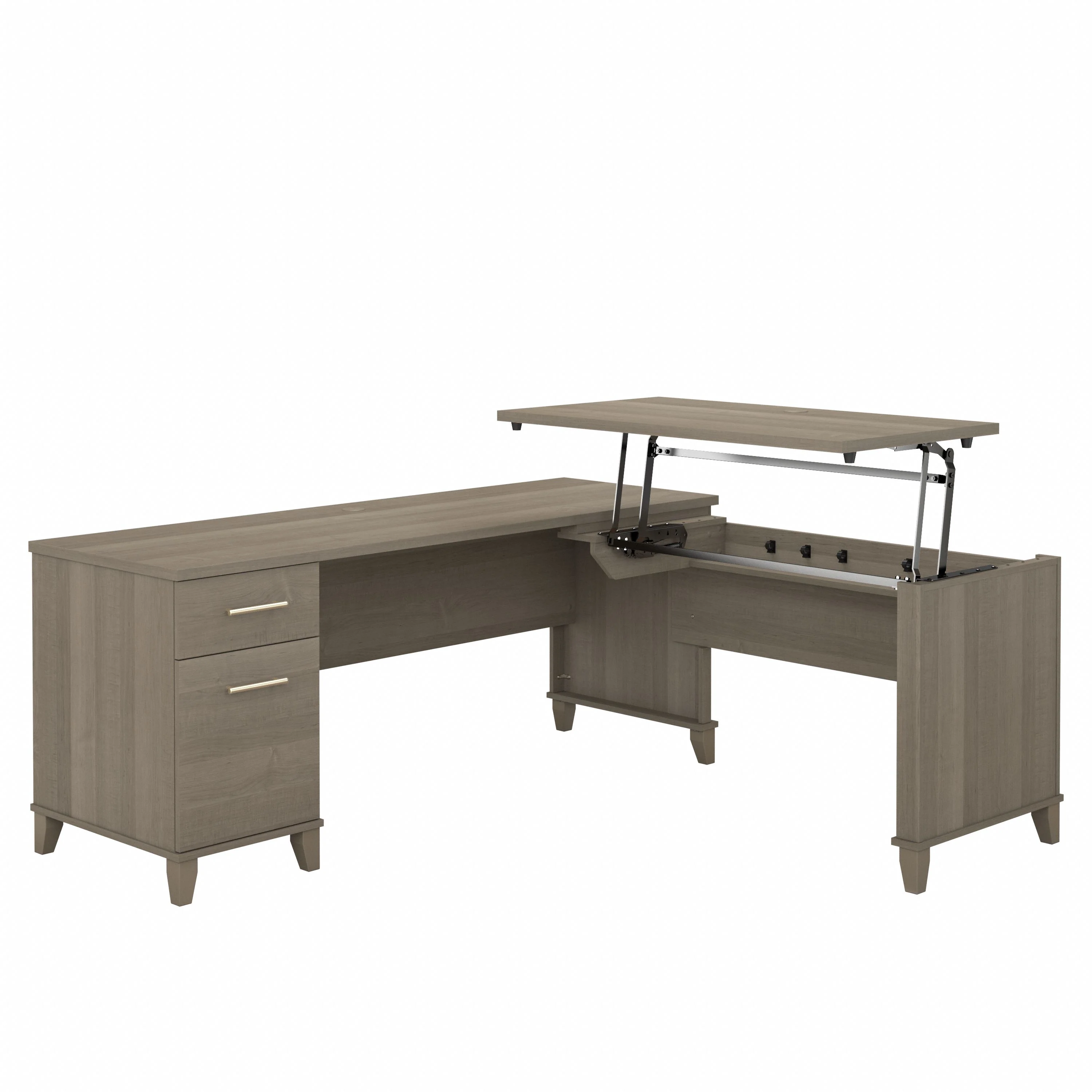 Somerset 72W 3 Position Sit to Stand L Shaped Desk