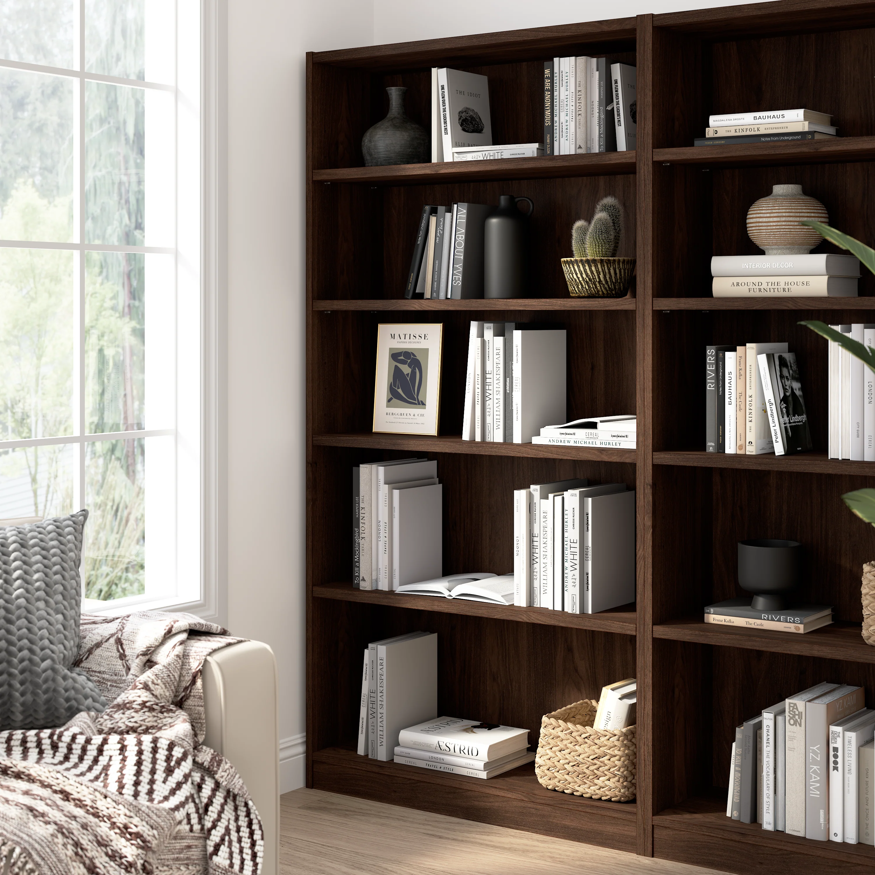 Universal Tall 5 Shelf Bookcase