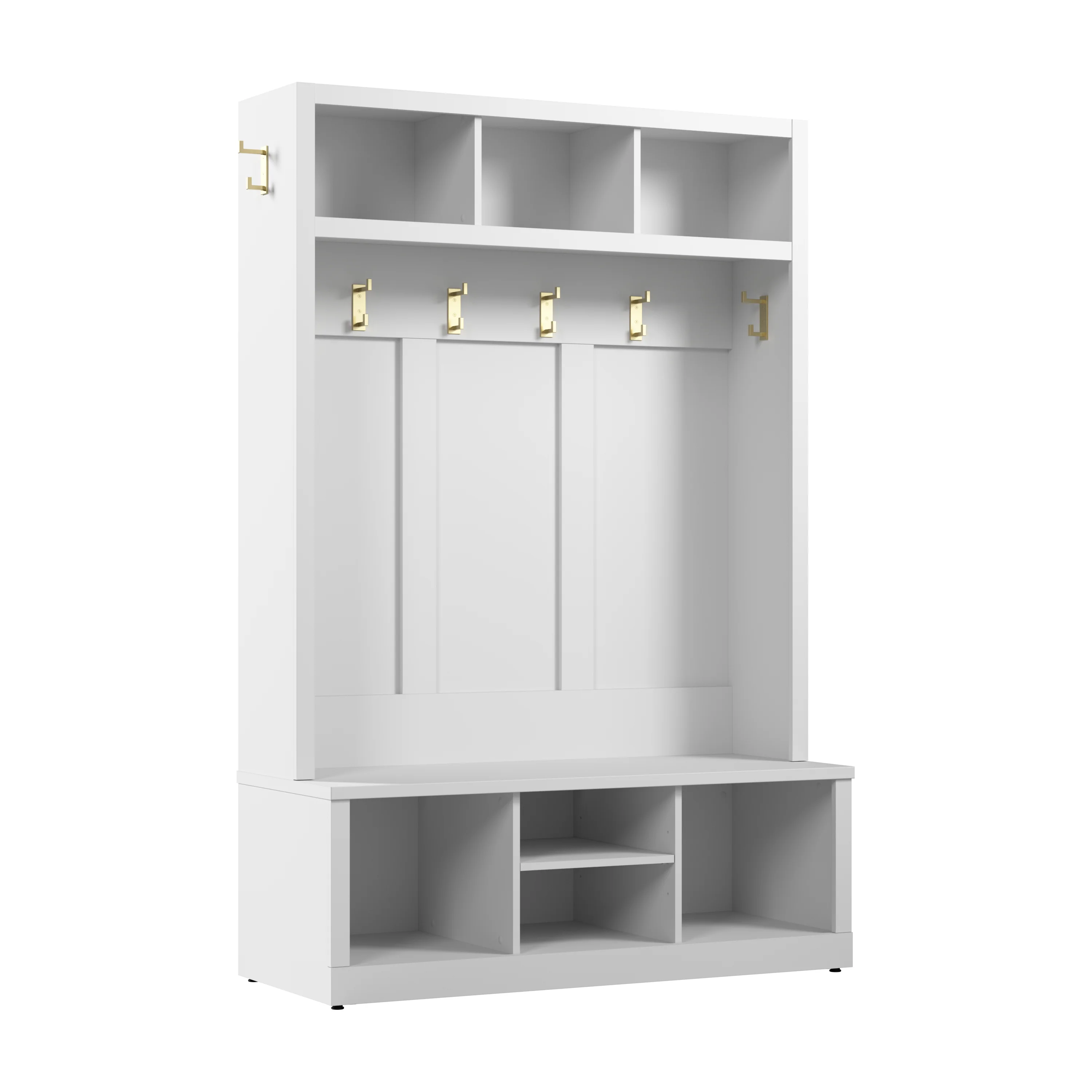 Hampton Heights Entryway Storage Set with 48W Hall Tree and Shoe Bench