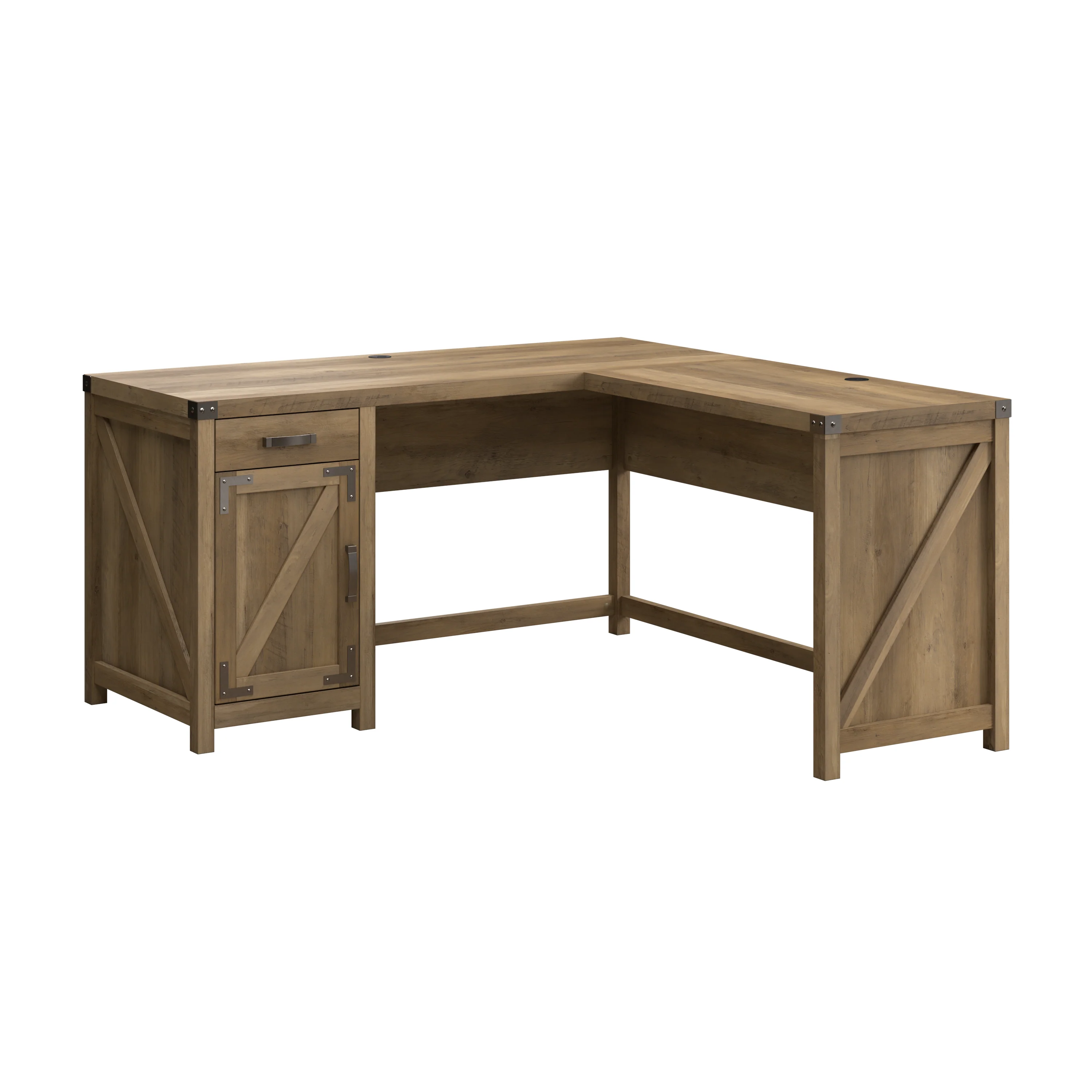 Knoxville 60W L Shaped Desk with Drawer and Storage Cabinet