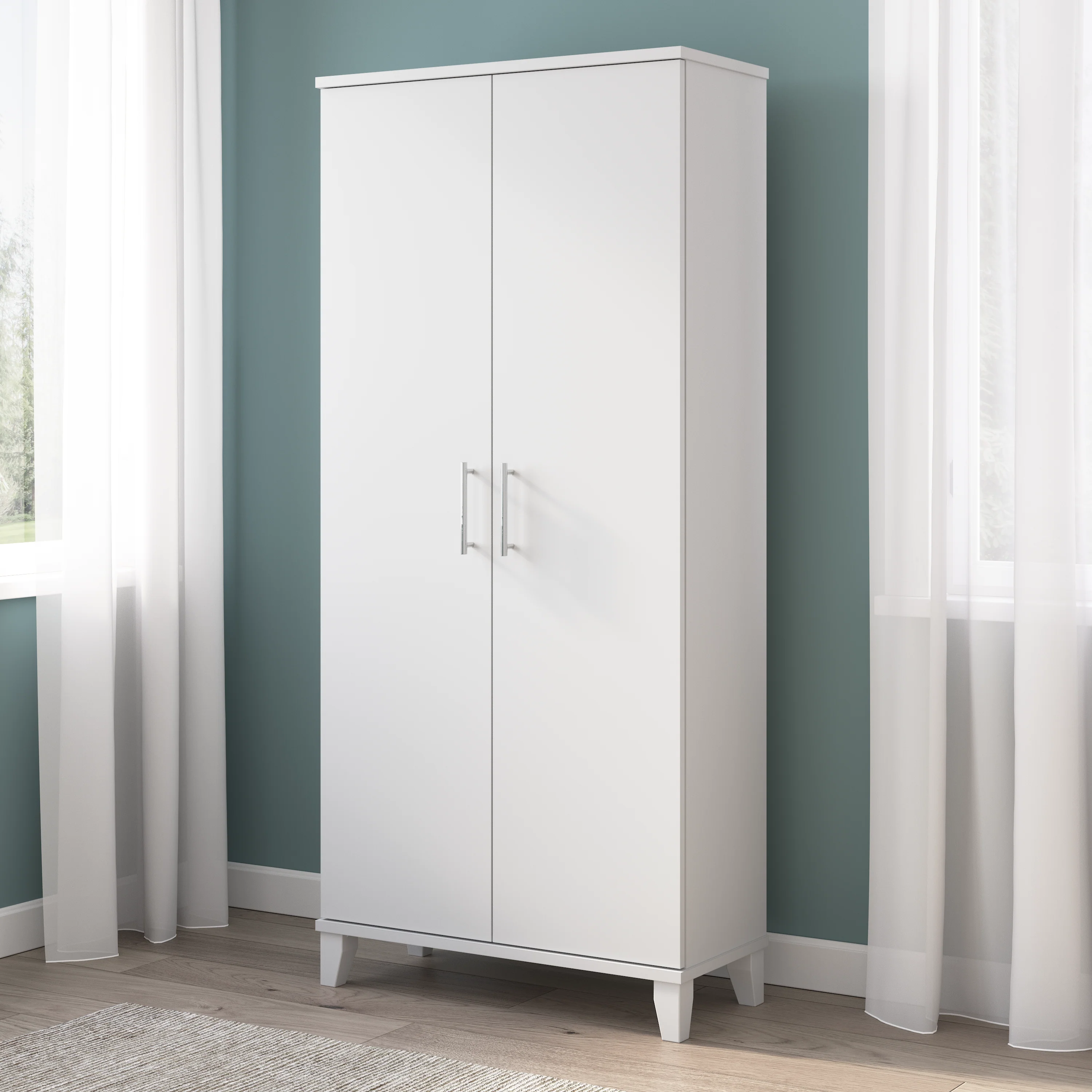 Somerset Tall Storage Cabinet with Doors and Shelves