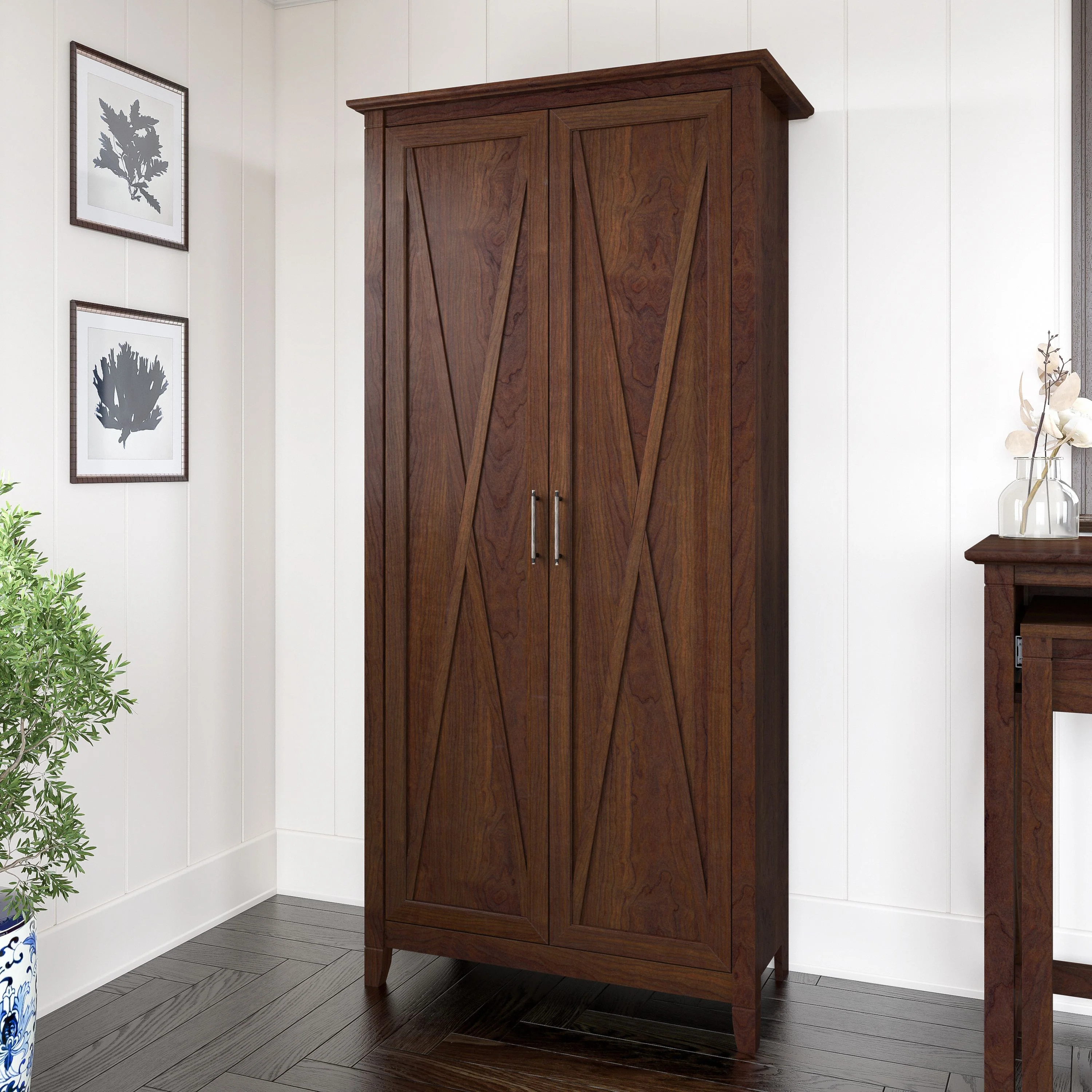 Key West Tall Storage Cabinet with Doors and Shelves