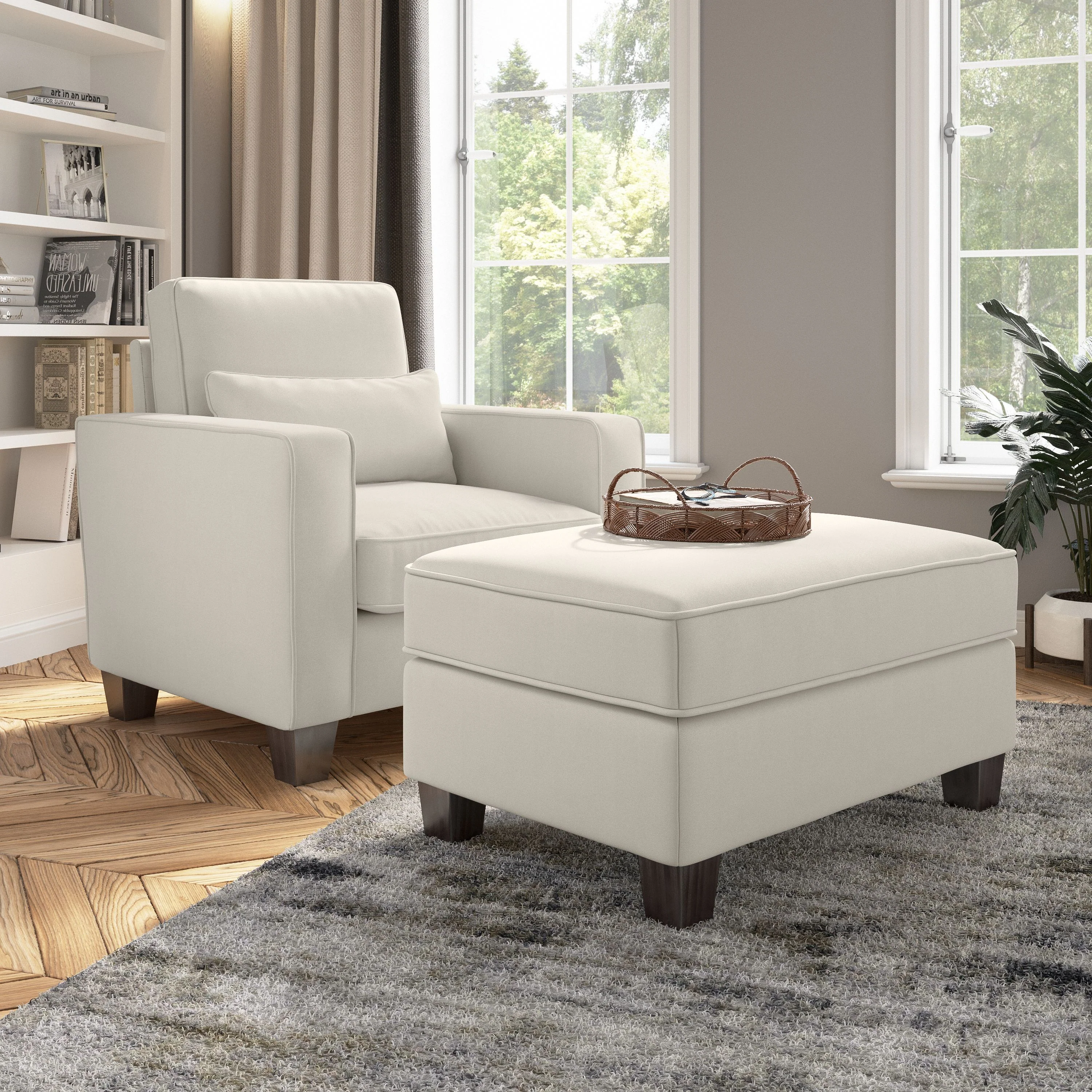 Stockton Accent Chair with Ottoman Set