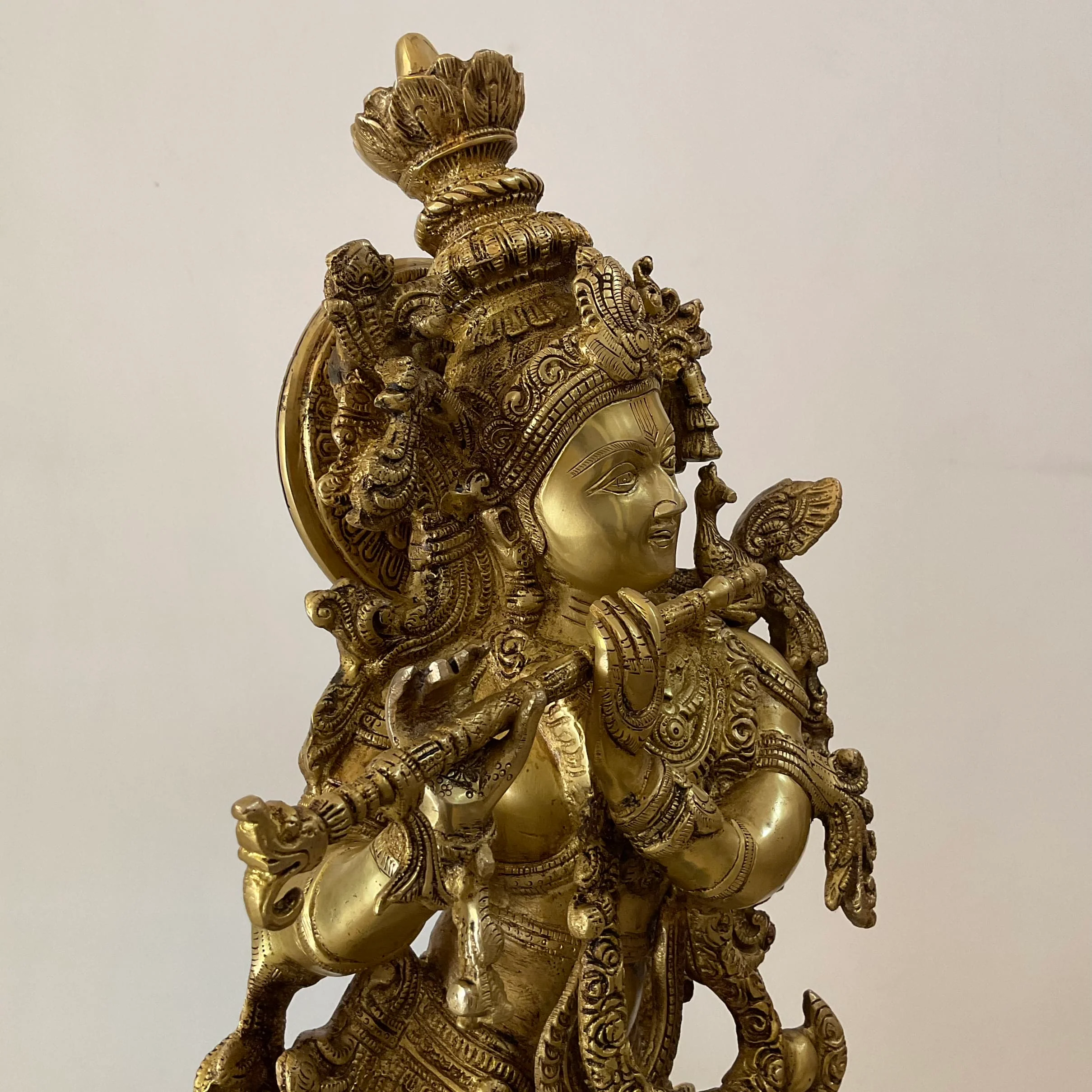 Krishna Statue For Home Temple, 30 Inches Shri Krishna Brass Idol