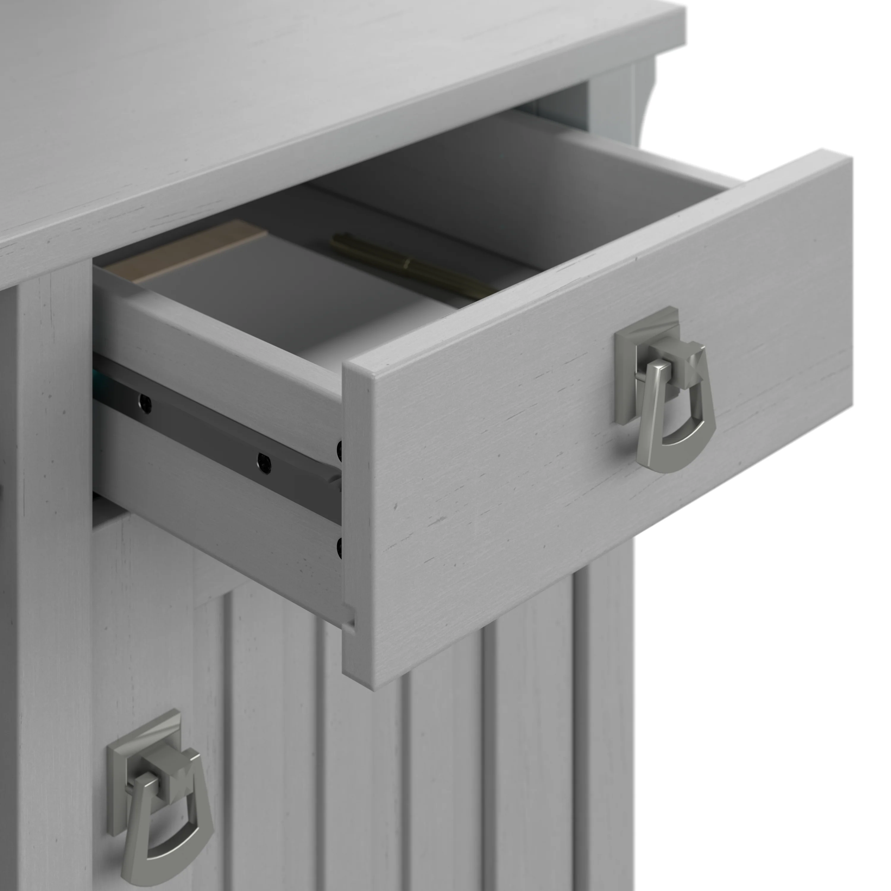 Salinas 60W L Shaped Desk with Lateral File Cabinet and 5 Shelf Bookcase