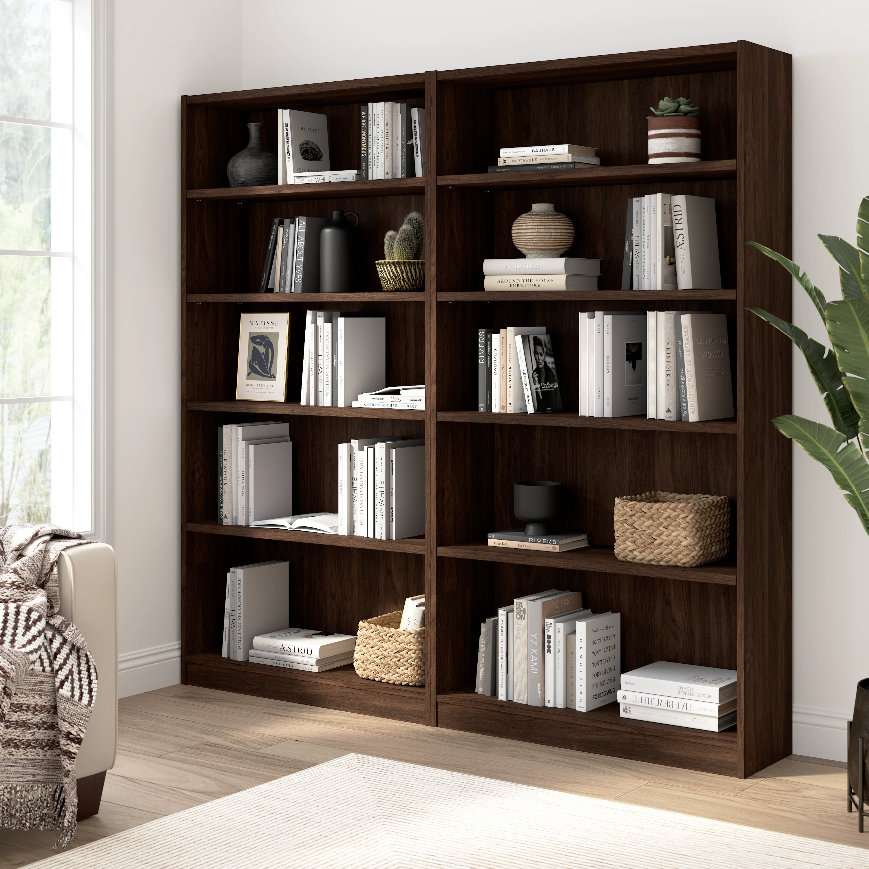 Universal Tall 5 Shelf Bookcase