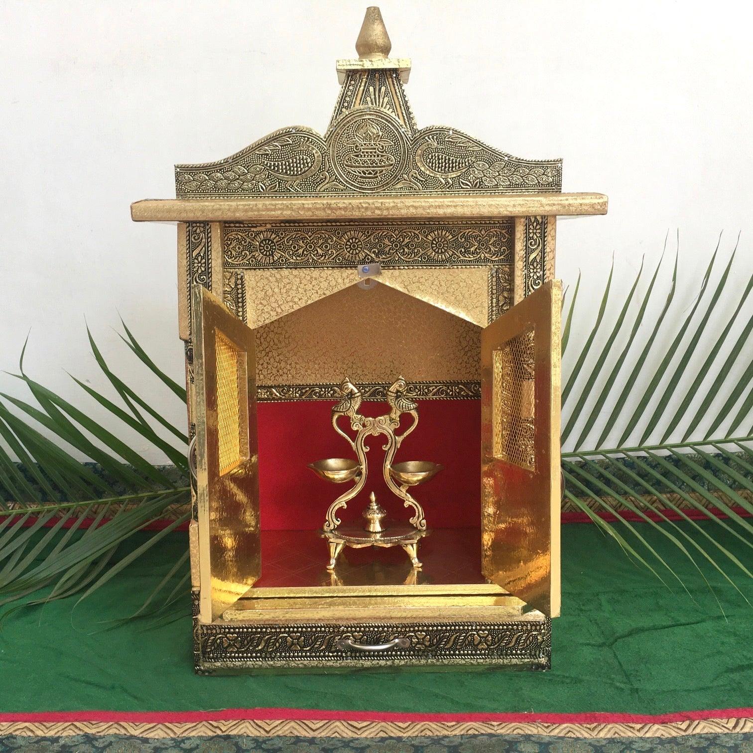 14 Inches Wooden Temple (Mandir)