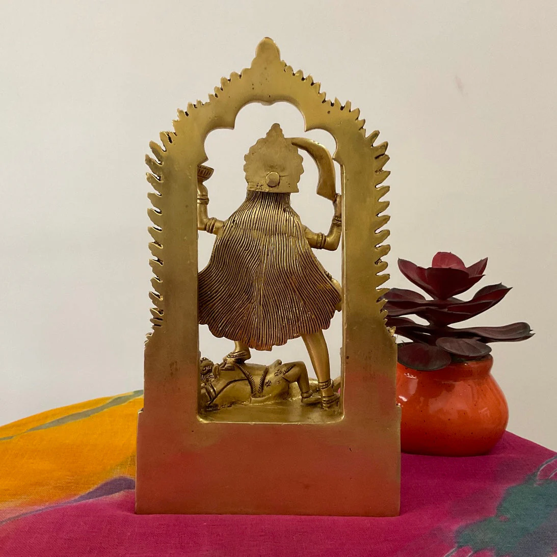 10.5 Inches Goddess Kali Ma Brass Idol -  Hindu God Statue For Home