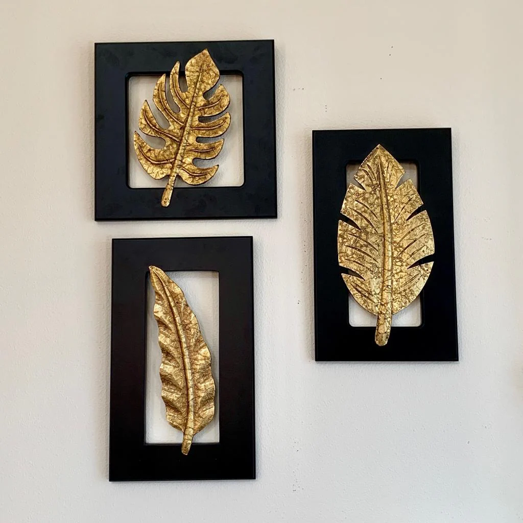 Brass Leaf Wall Hanging (Set of 3)