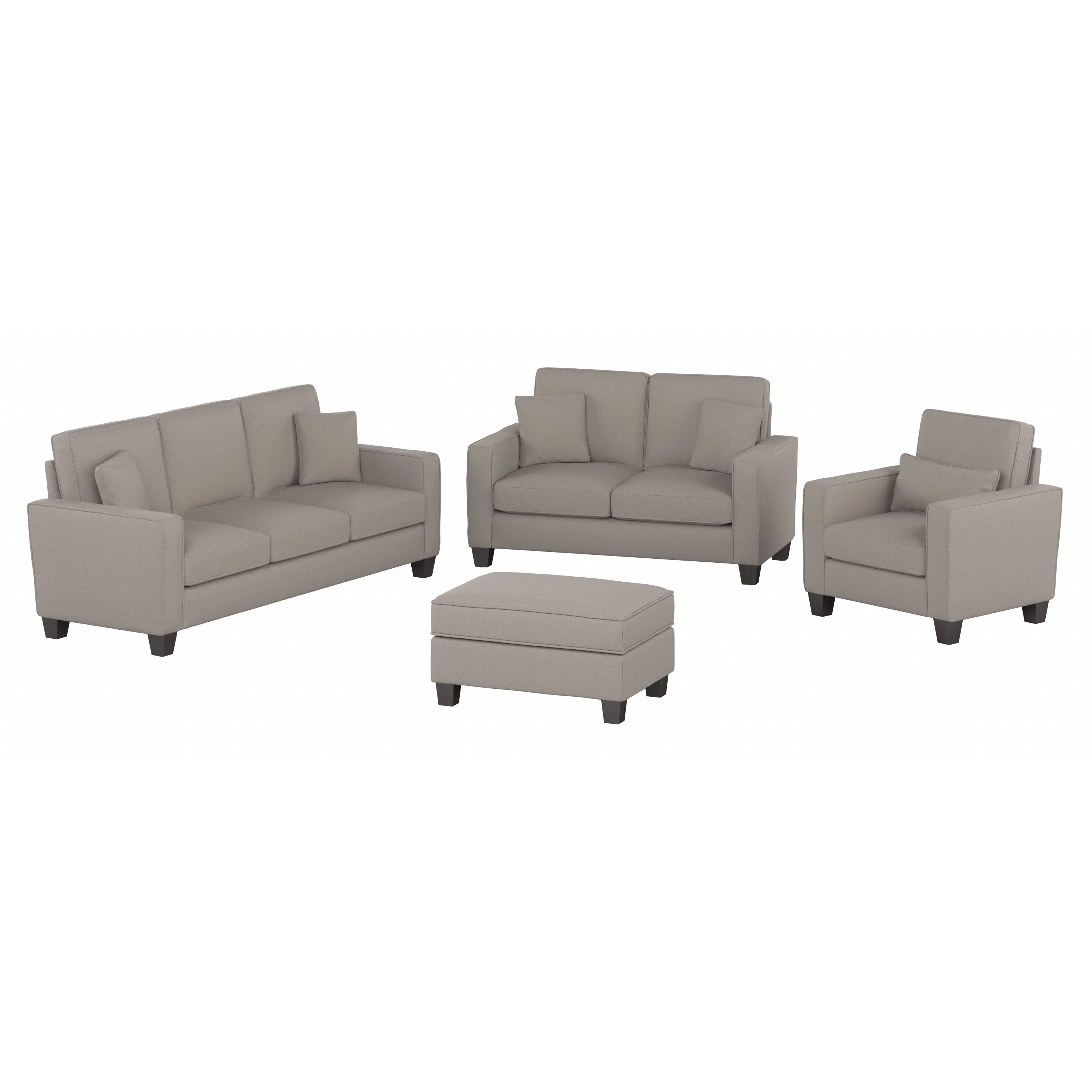 Stockton 85W Sofa with Loveseat, Accent Chair, and Ottoman