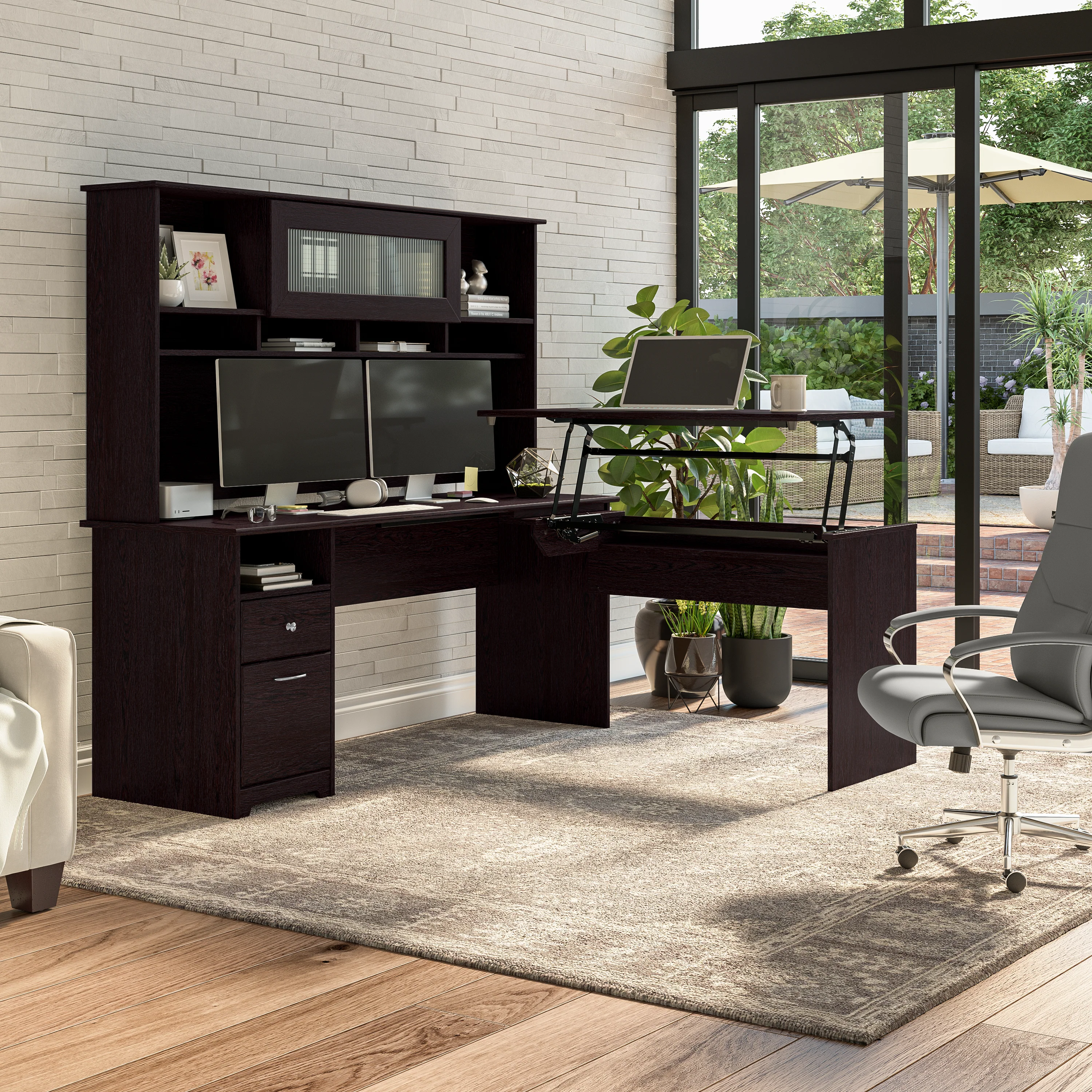 Cabot 72W Computer Desk with Drawers