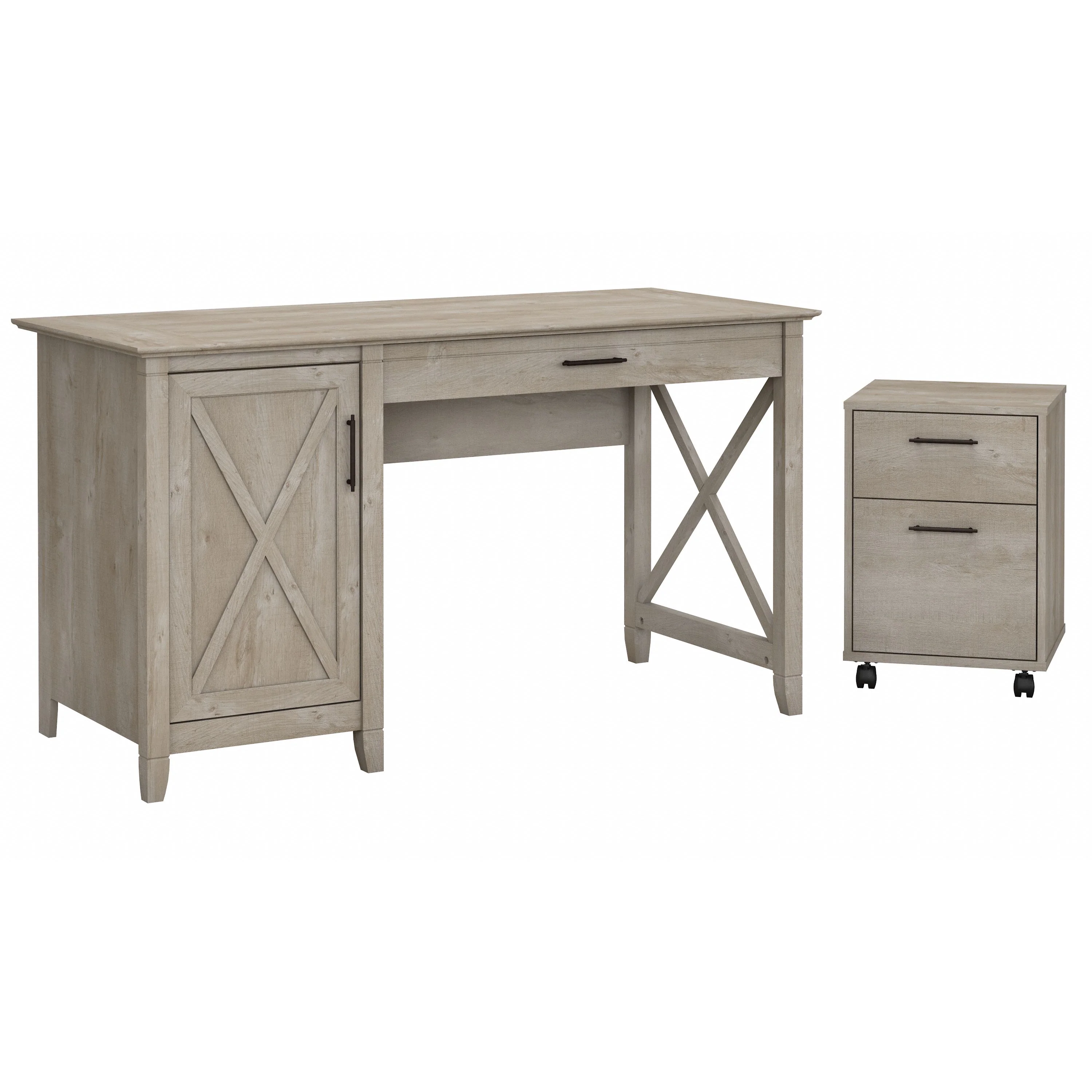 54W Computer Desk with Storage and 2 Drawer Mobile File Cabinet