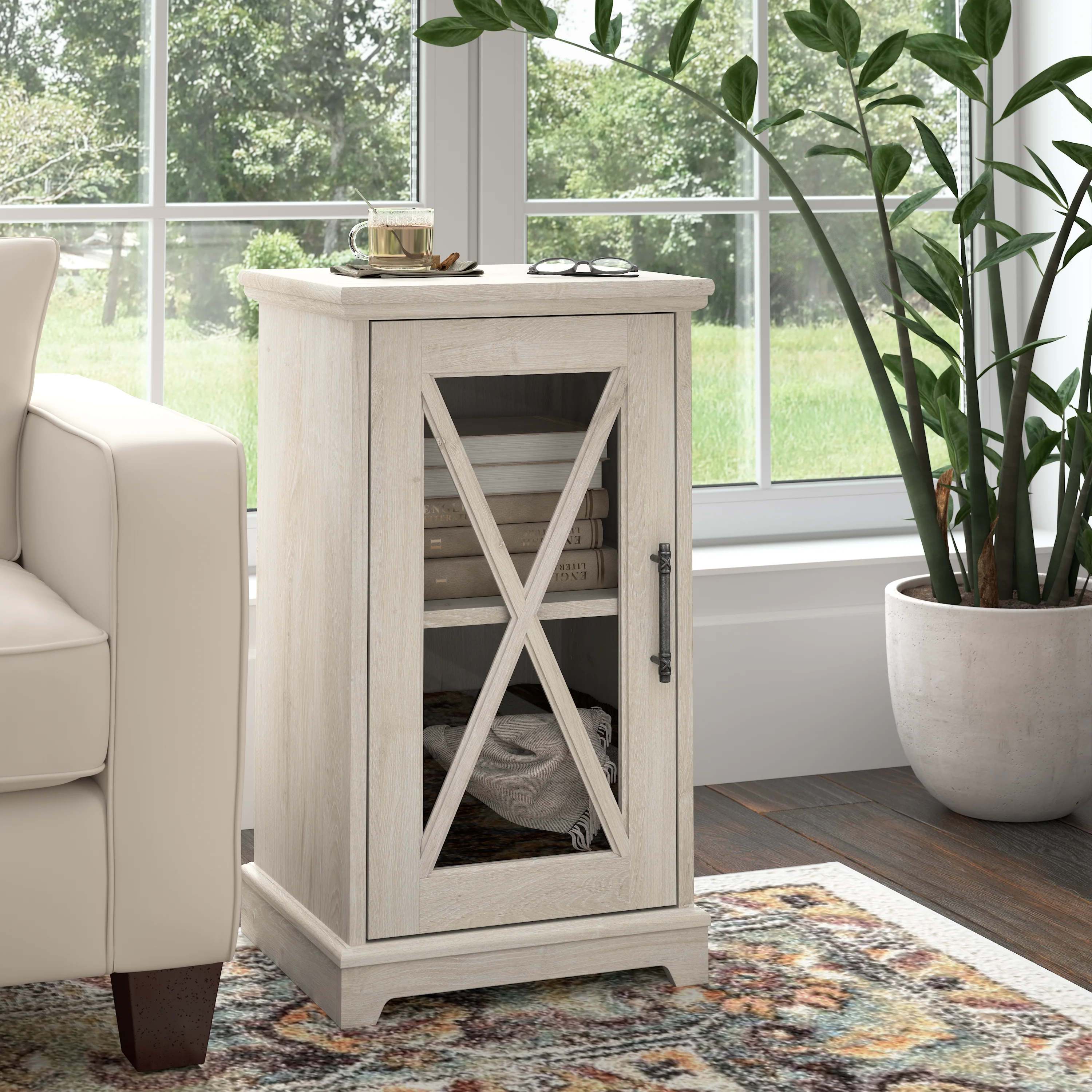 Lennox Small Farmhouse End Table with Storage