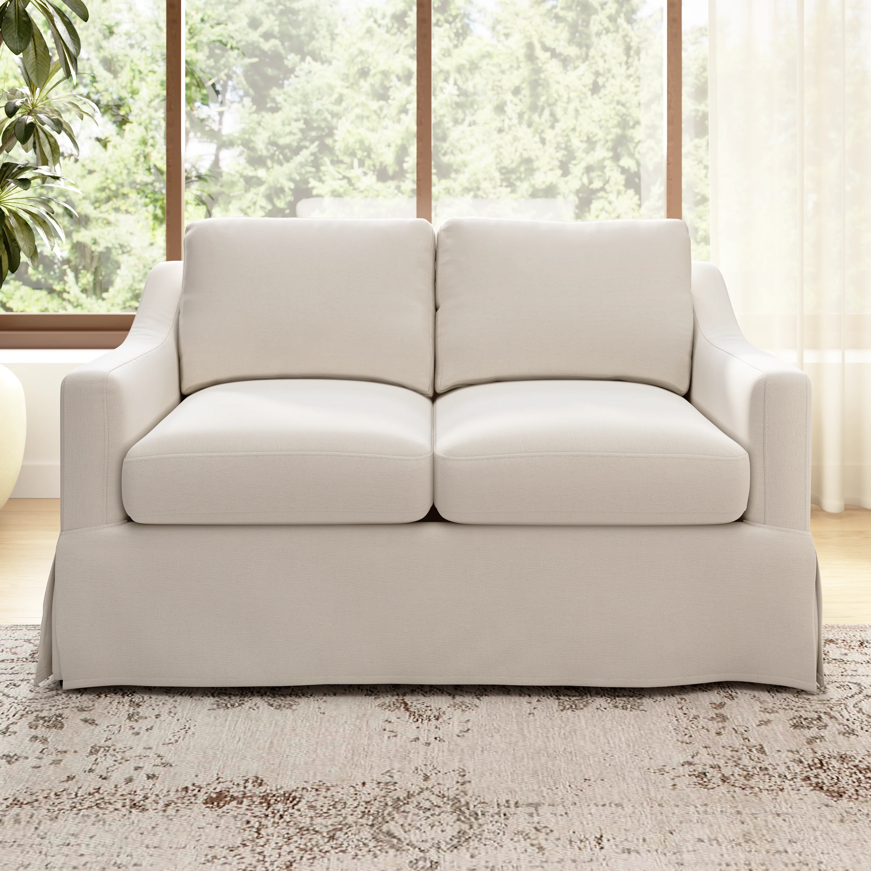 Bush Home Harper 57W Loveseat with Slipcover