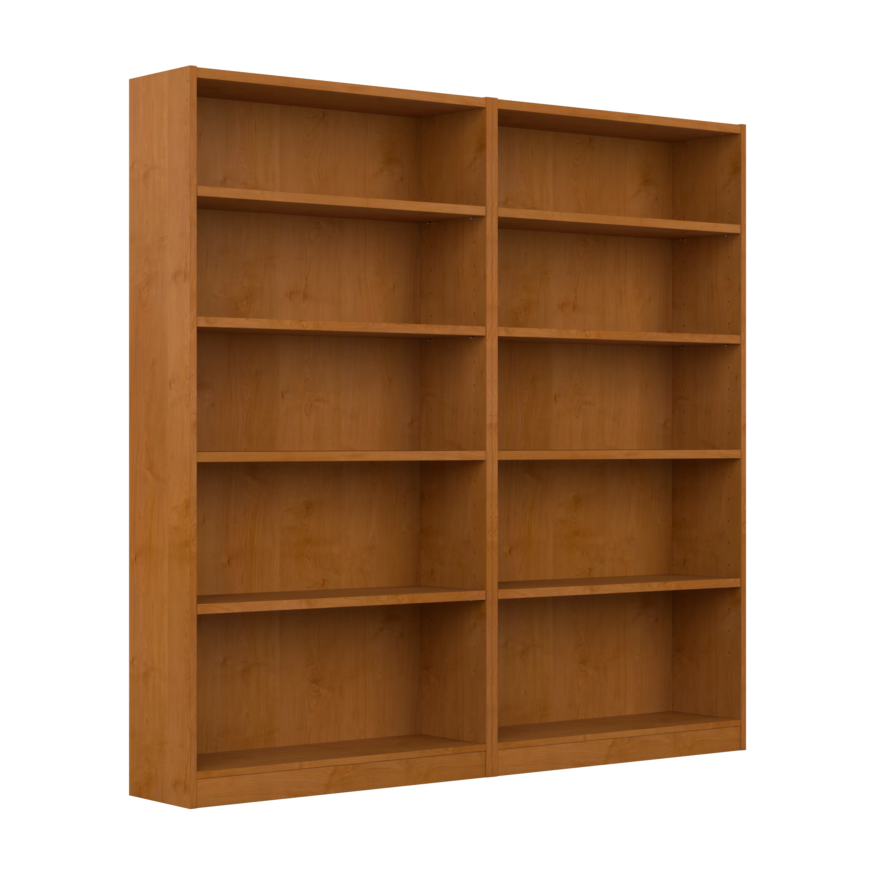 Universal Tall 5 Shelf Bookcase - Set of 2