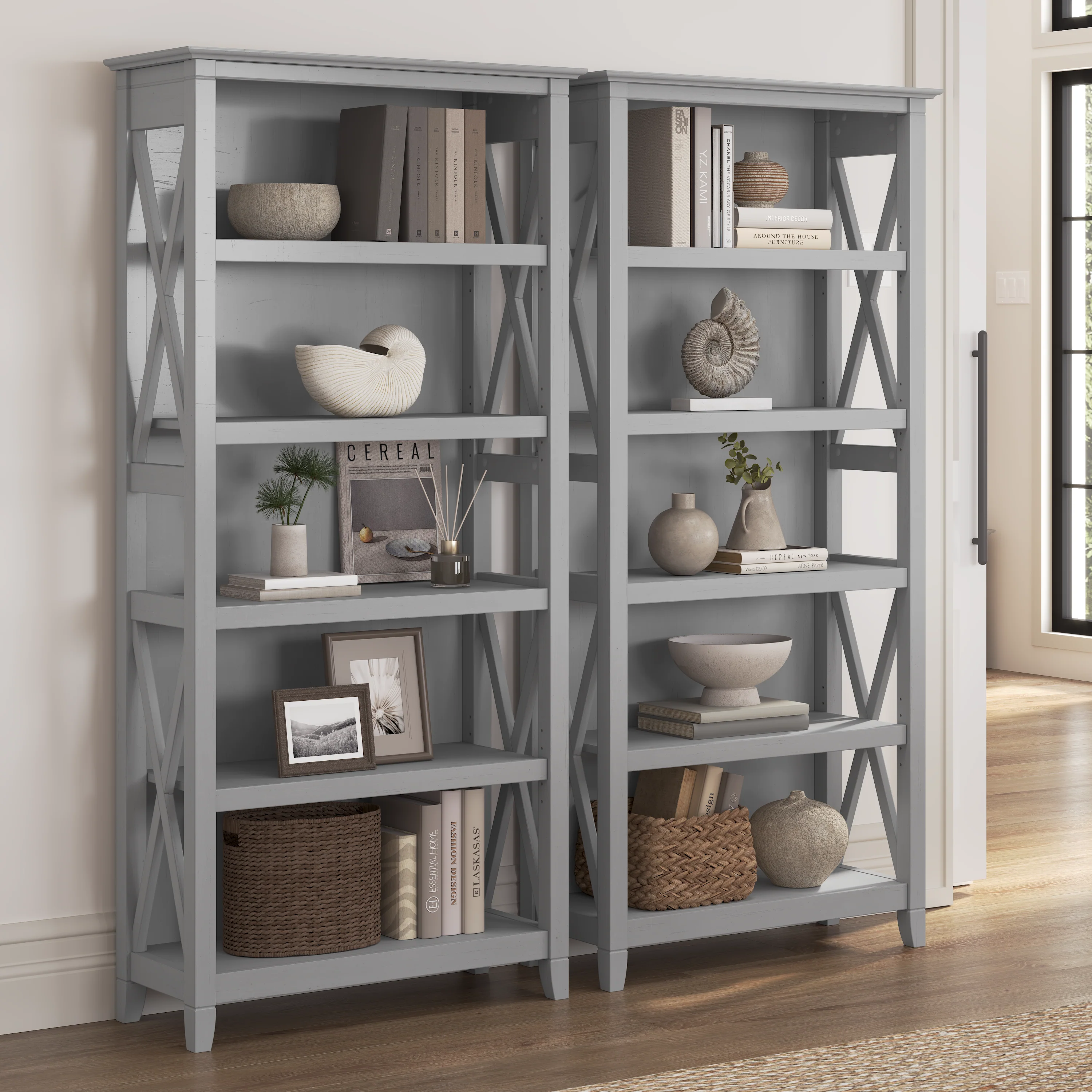 Key West 5 Shelf Bookcase Set