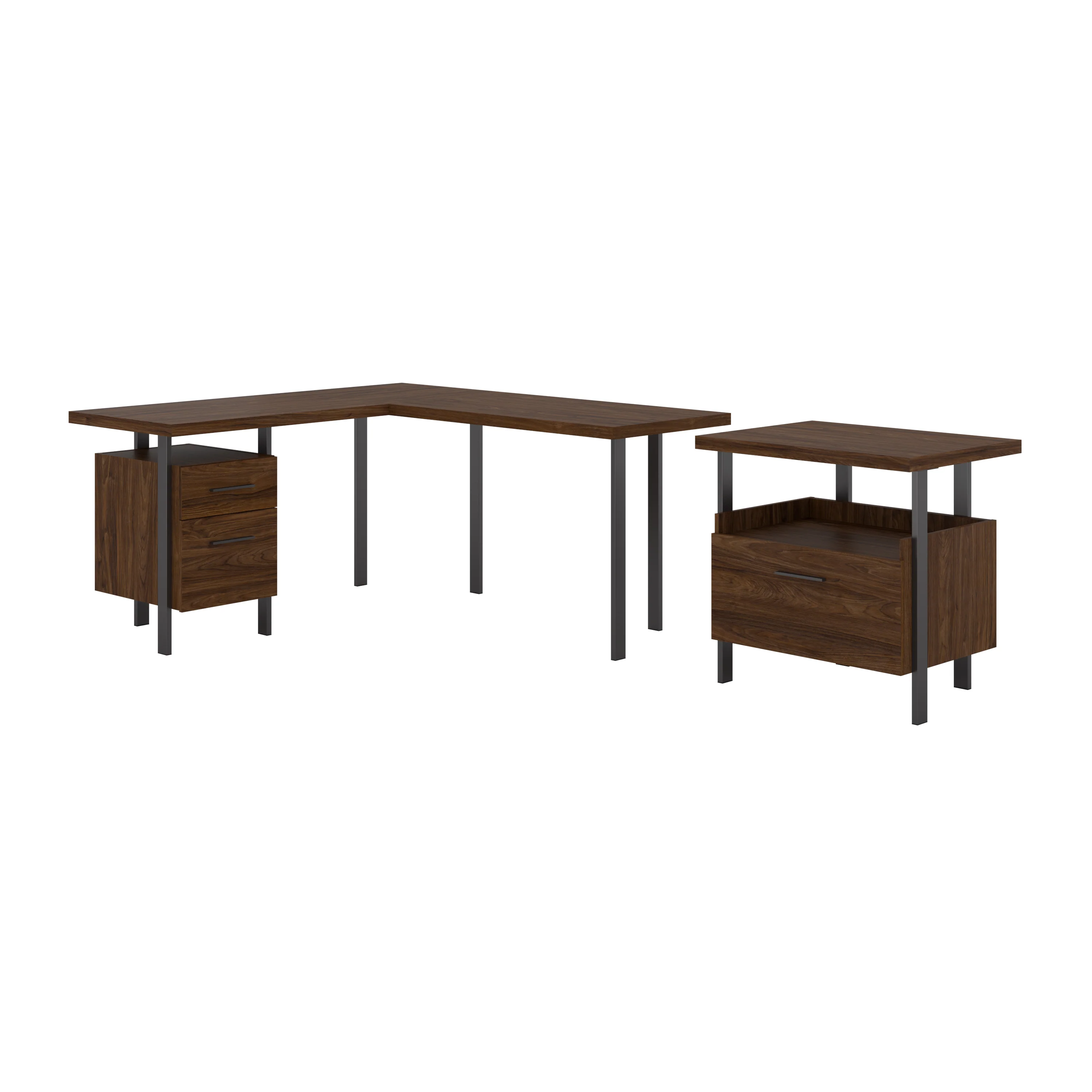 Architect 60W L Shaped Desk with Lateral File Cabinet