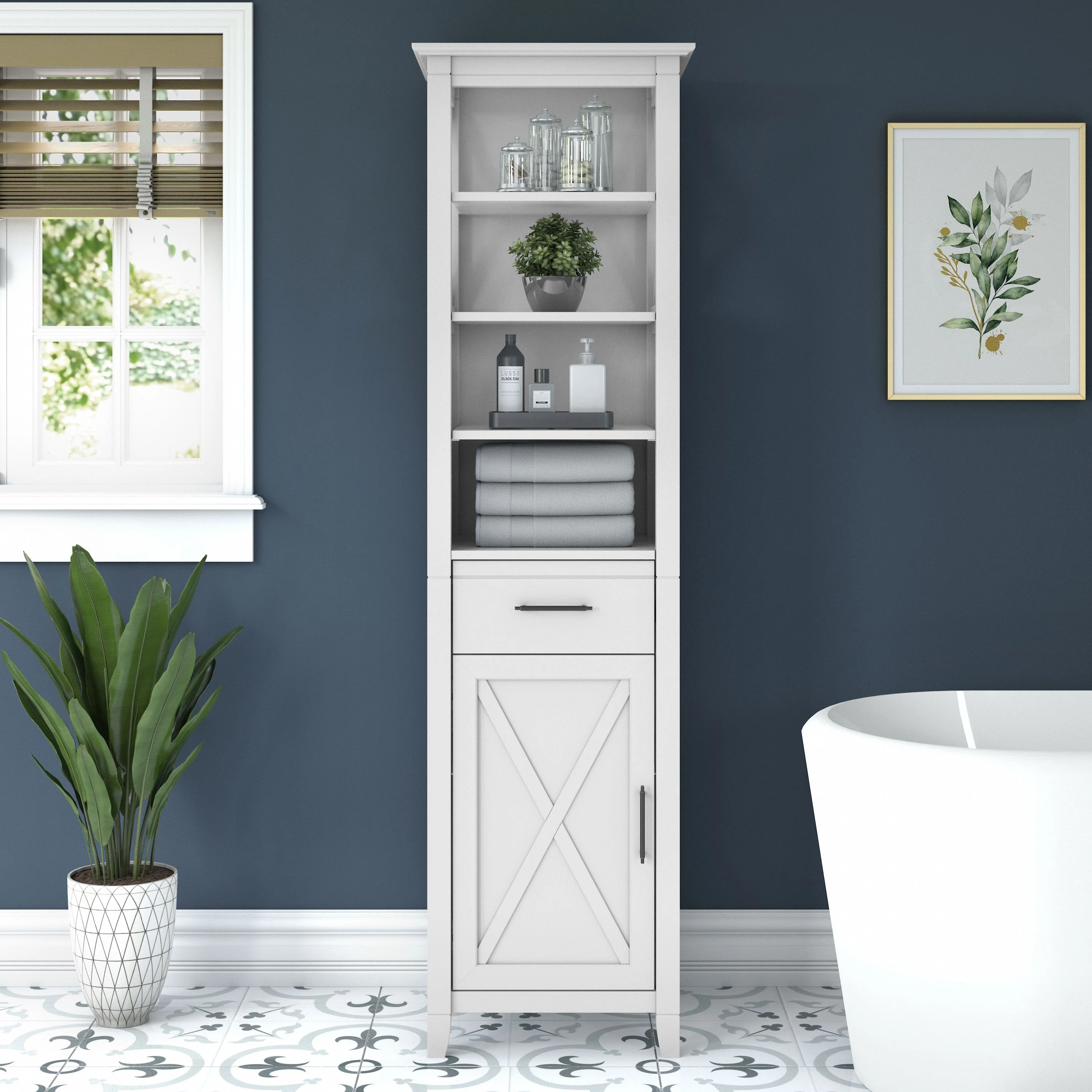 Key West Tall Bathroom Storage Cabinet