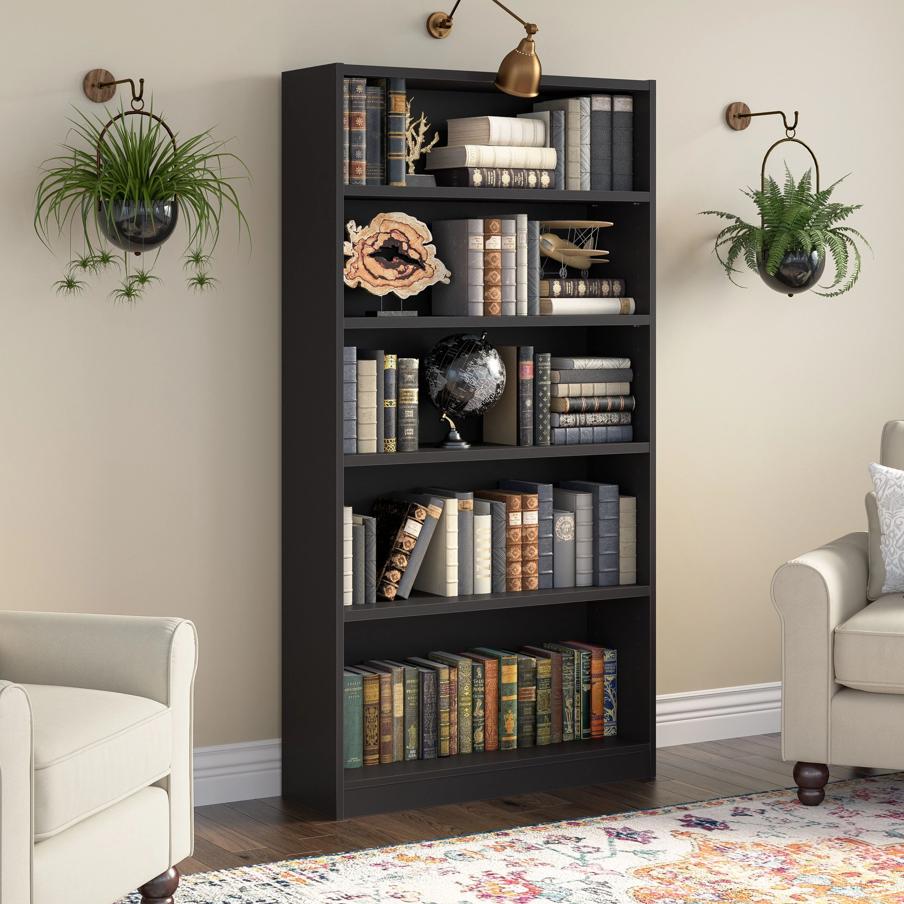 Universal Tall 5 Shelf Bookcase