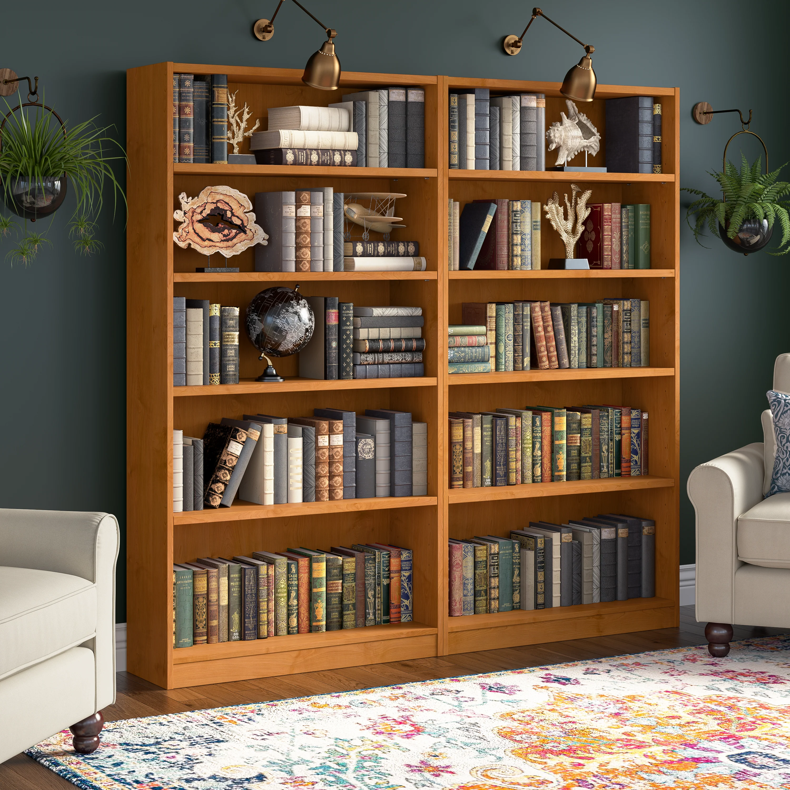 Universal Tall 5 Shelf Bookcase