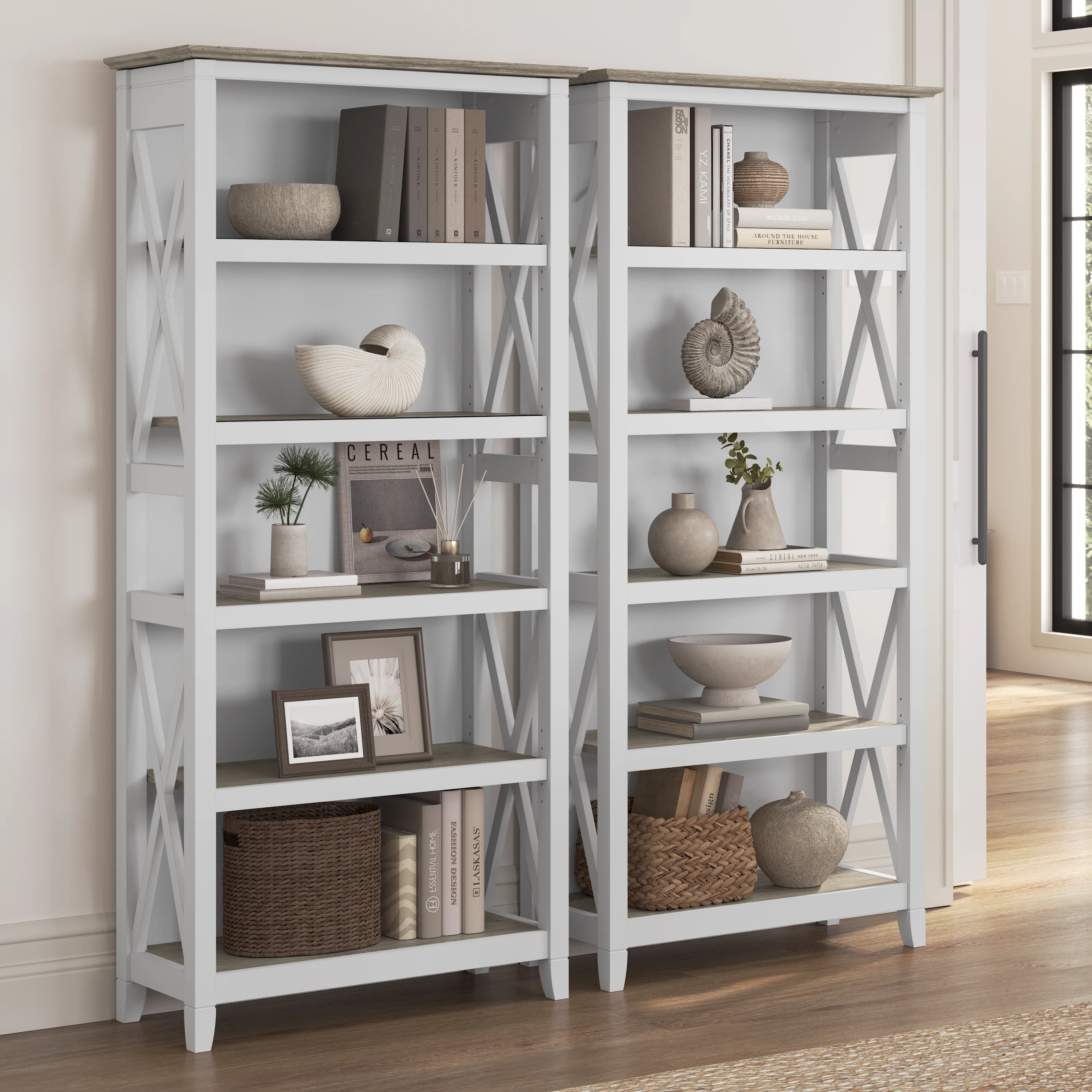 Key West 5 Shelf Bookcase Set