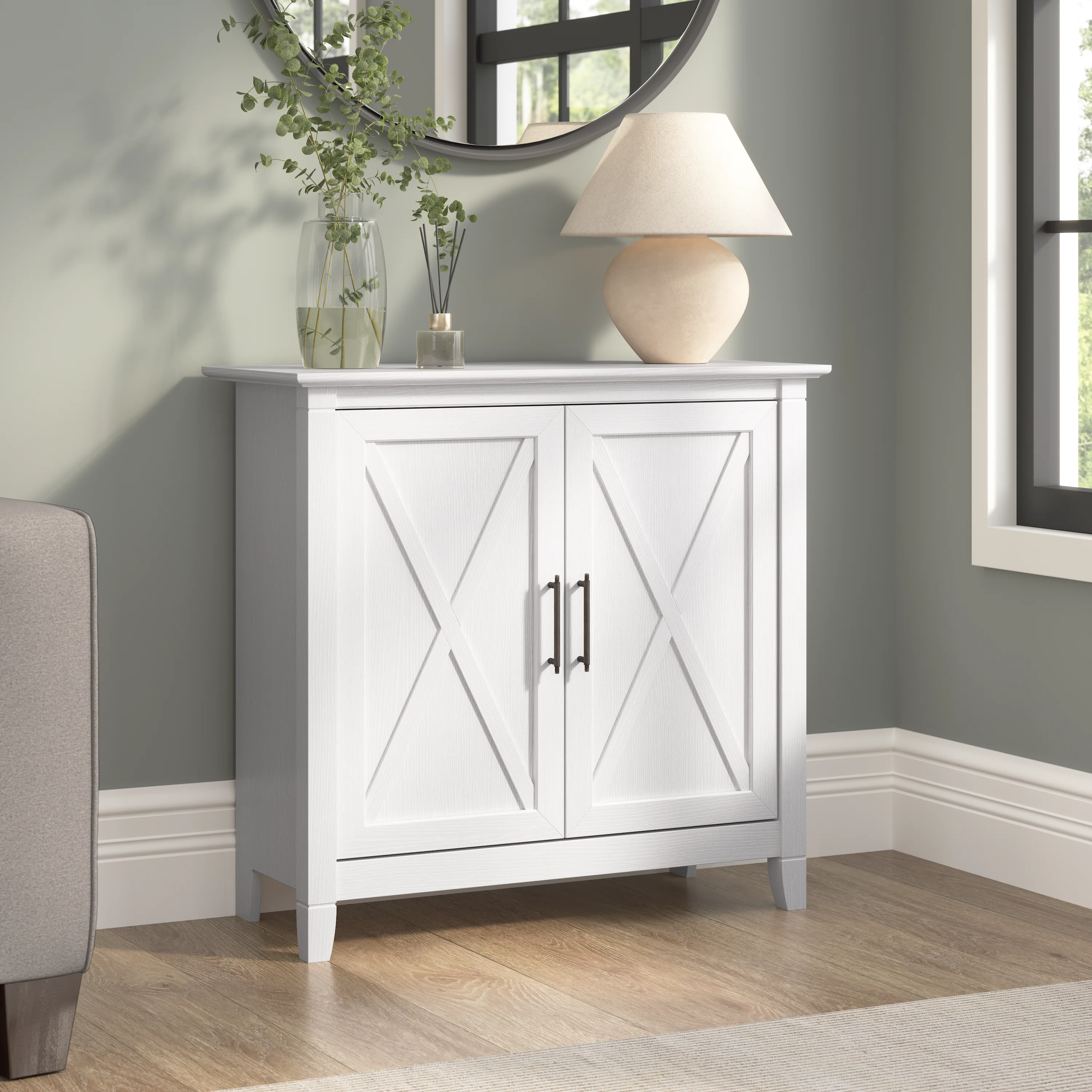 Key West Small Storage Cabinet with Doors and Shelves