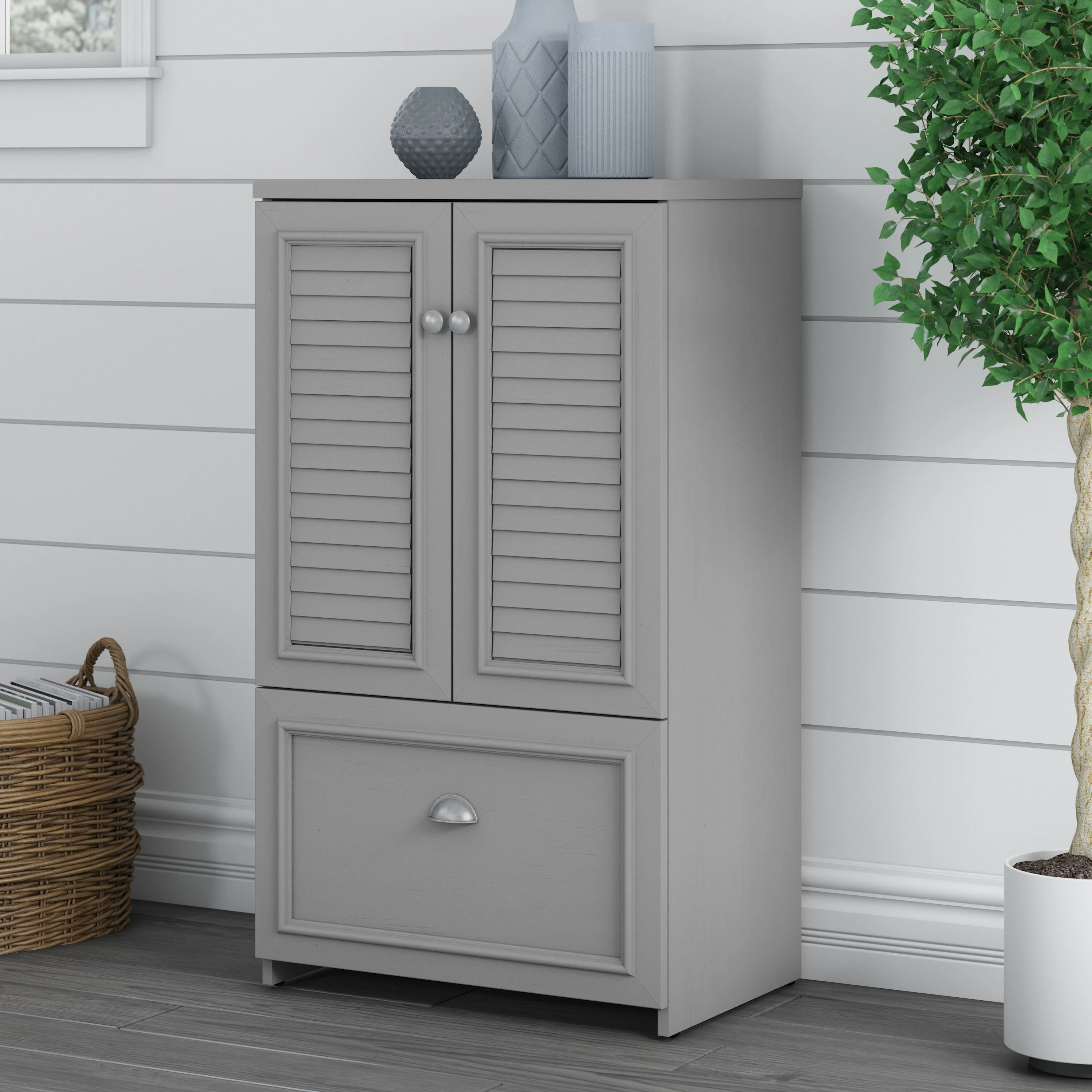 Fairview 2 Door Storage Cabinet with File Drawer