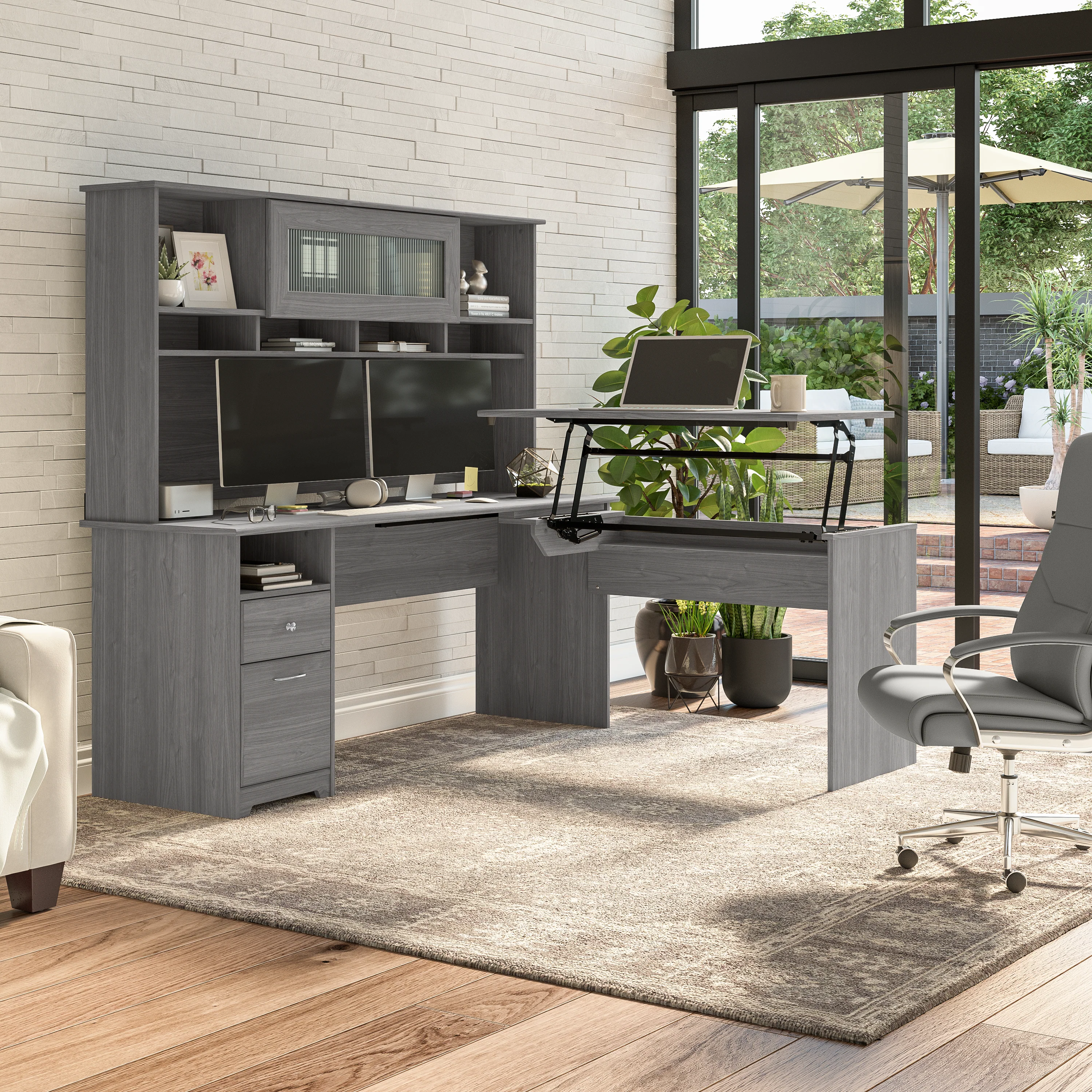 Cabot 72W Computer Desk with Drawers