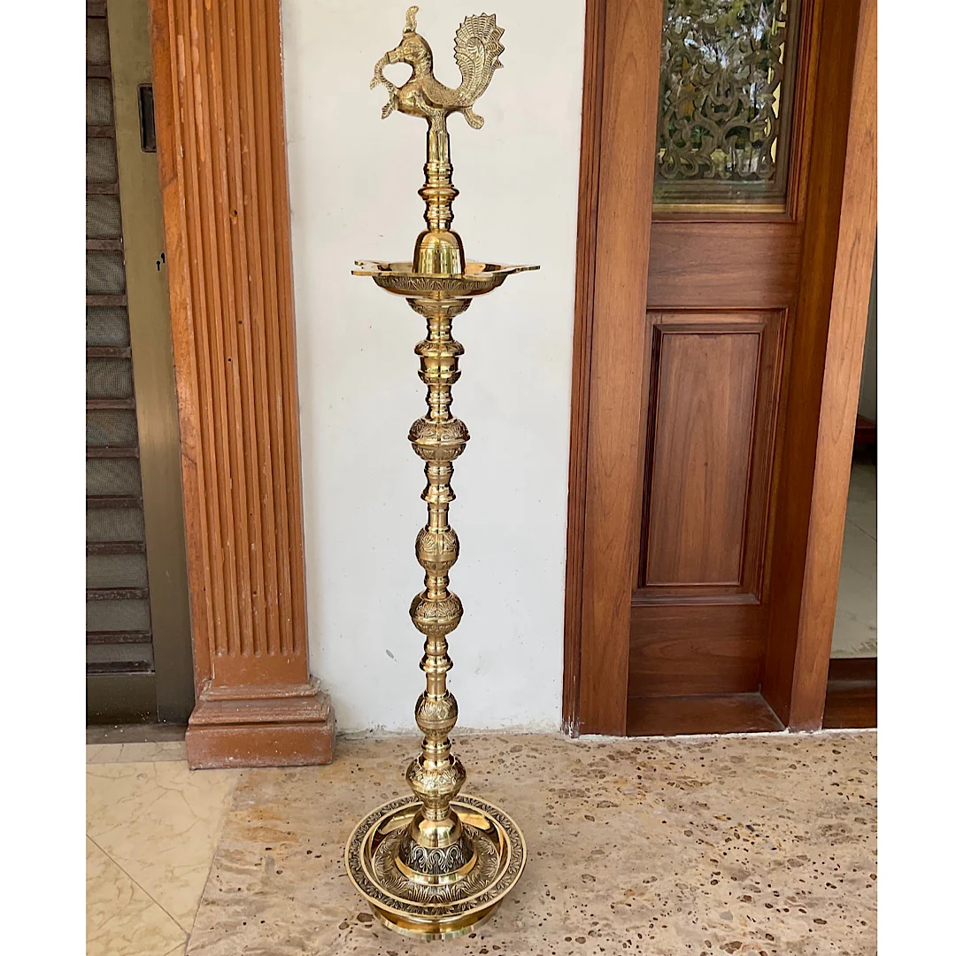 4 Feet Annapakshi Nilavilakku - Kuthu Vilakku Brass lamp - Decorative Decor