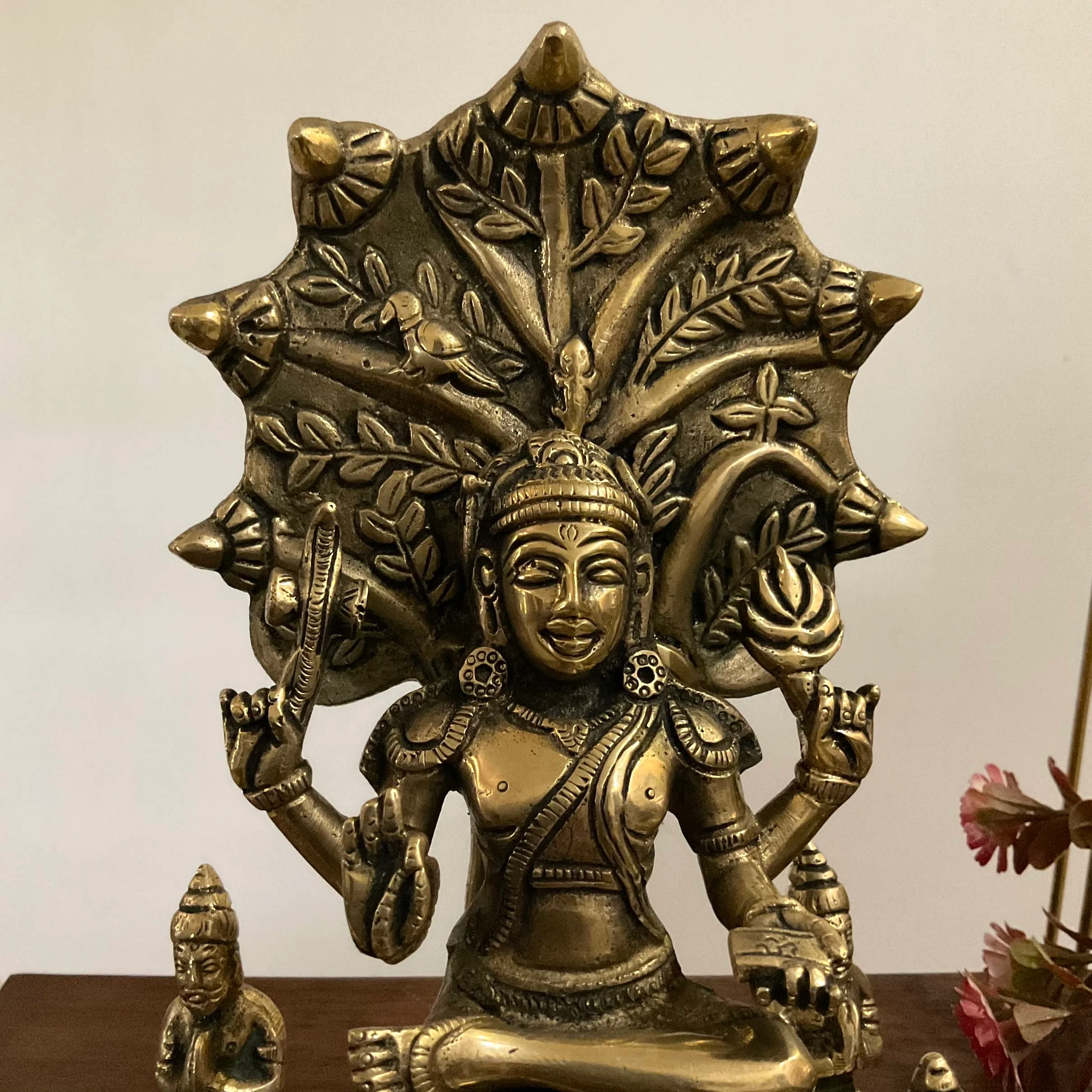 9 Inch Dakshinamurthy Brass Murti Idol -  Hindu God Statue