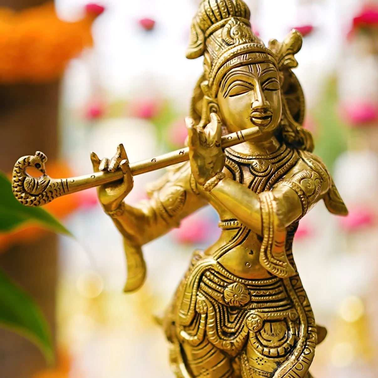 Krishna Statue Brass, Idol Murti For Pooja Mandir